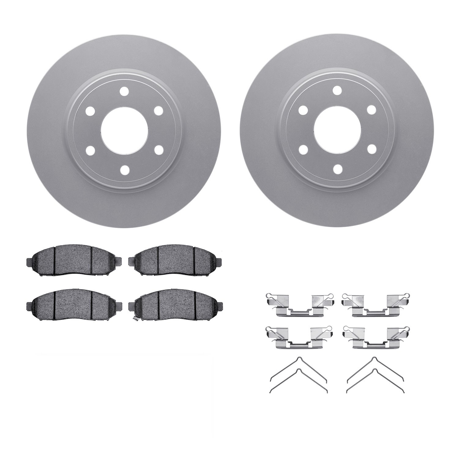 4312-67044 Geospec Brake Rotors with 3000-Series Ceramic Brake Pads & Hardware, 2005-2021 Multiple Makes/Models, Position: Front