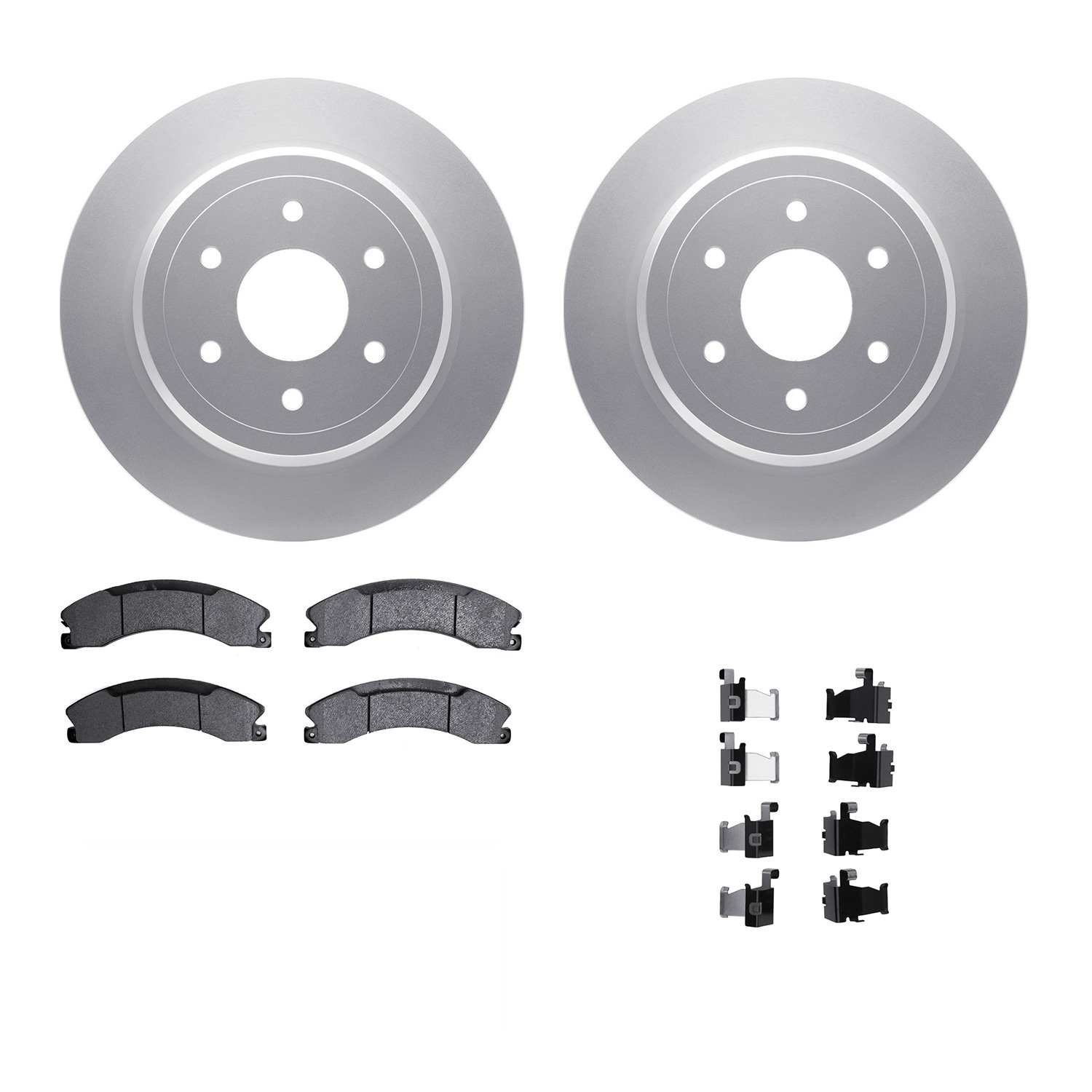 4312-67059 Geospec Brake Rotors with 3000-Series Ceramic Brake Pads & Hardware, Fits Select Infiniti/Nissan, Position: Rear