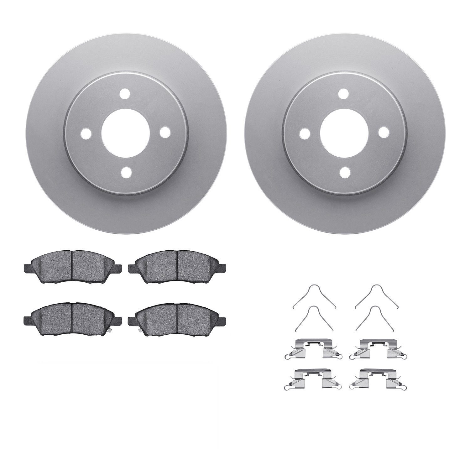 4312-67060 Geospec Brake Rotors with 3000-Series Ceramic Brake Pads & Hardware, 2012-2019 Infiniti/Nissan, Position: Front