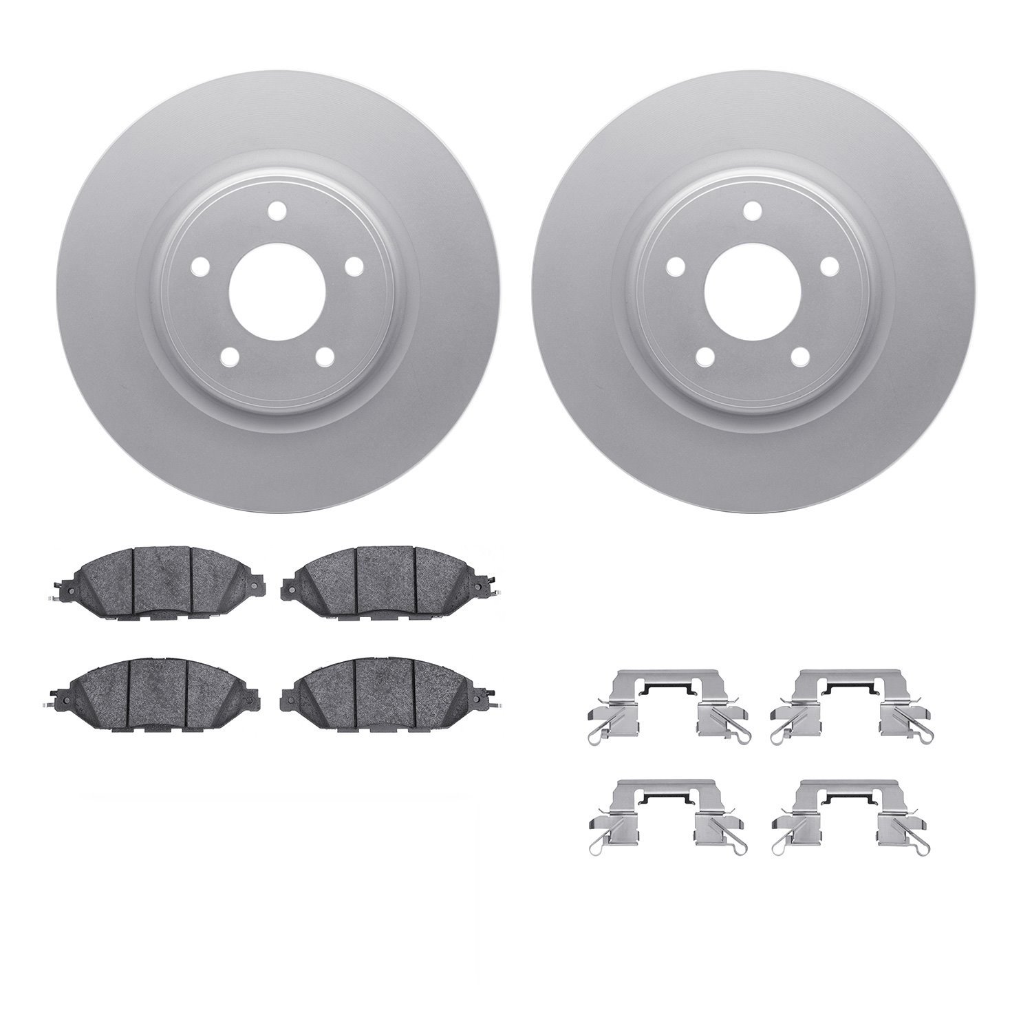 4312-67061 Geospec Brake Rotors with 3000-Series Ceramic Brake Pads & Hardware, Fits Select Infiniti/Nissan, Position: Front