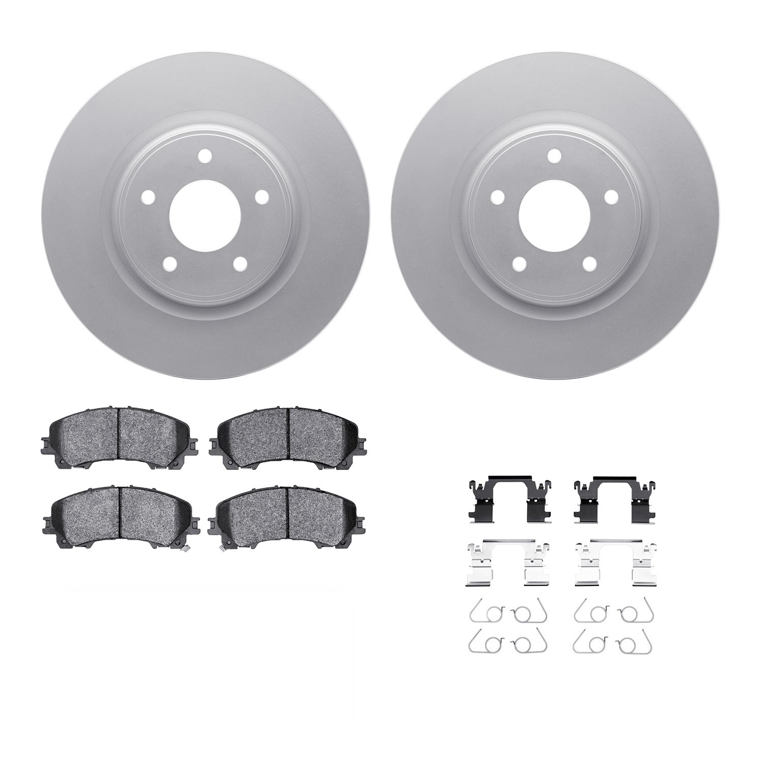 4312-67065 Geospec Brake Rotors with 3000-Series Ceramic Brake Pads & Hardware, Fits Select Infiniti/Nissan, Position: Front