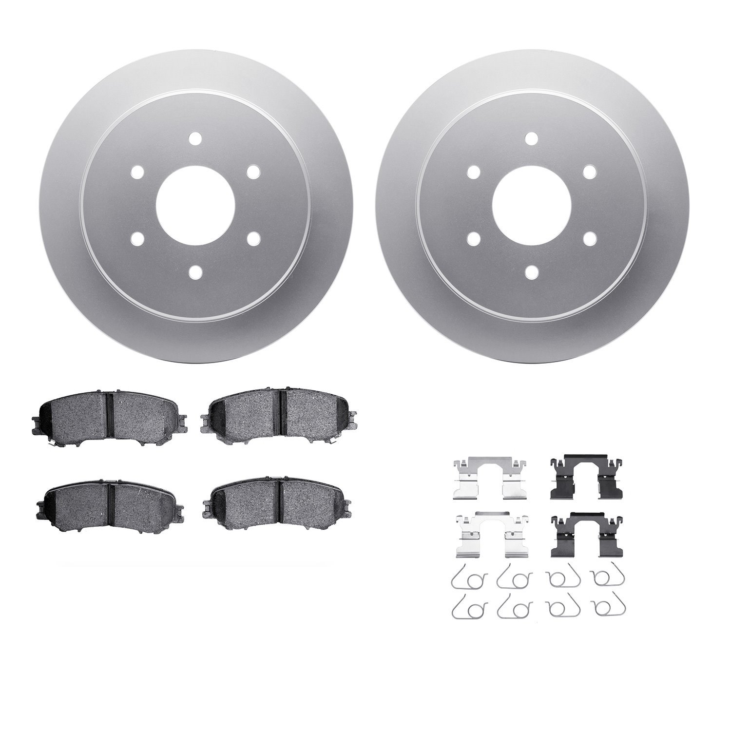 4312-67067 Geospec Brake Rotors with 3000-Series Ceramic Brake Pads & Hardware, Fits Select Infiniti/Nissan, Position: Rear