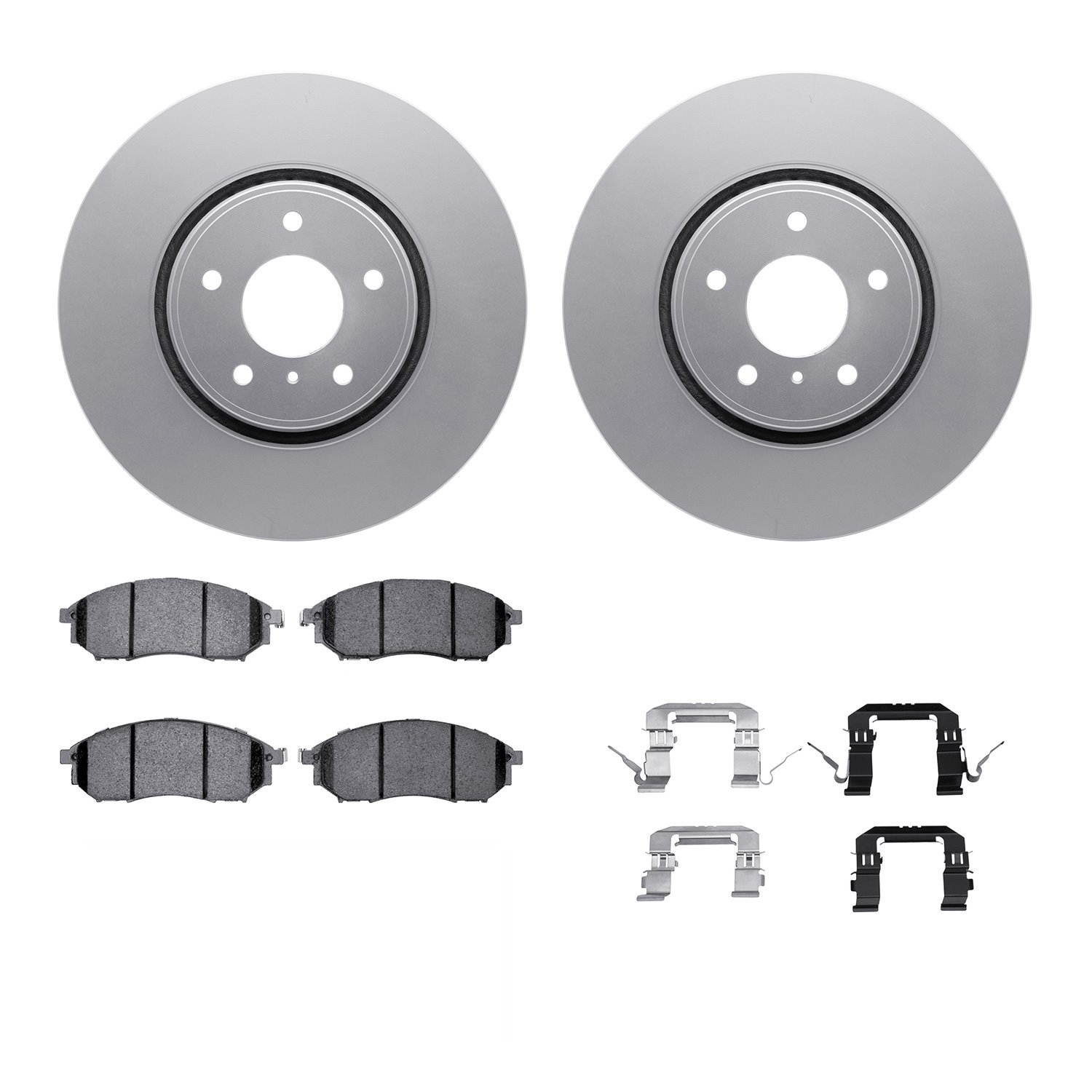 4312-68003 Geospec Brake Rotors with 3000-Series Ceramic Brake Pads & Hardware, 2005-2014 Infiniti/Nissan, Position: Front