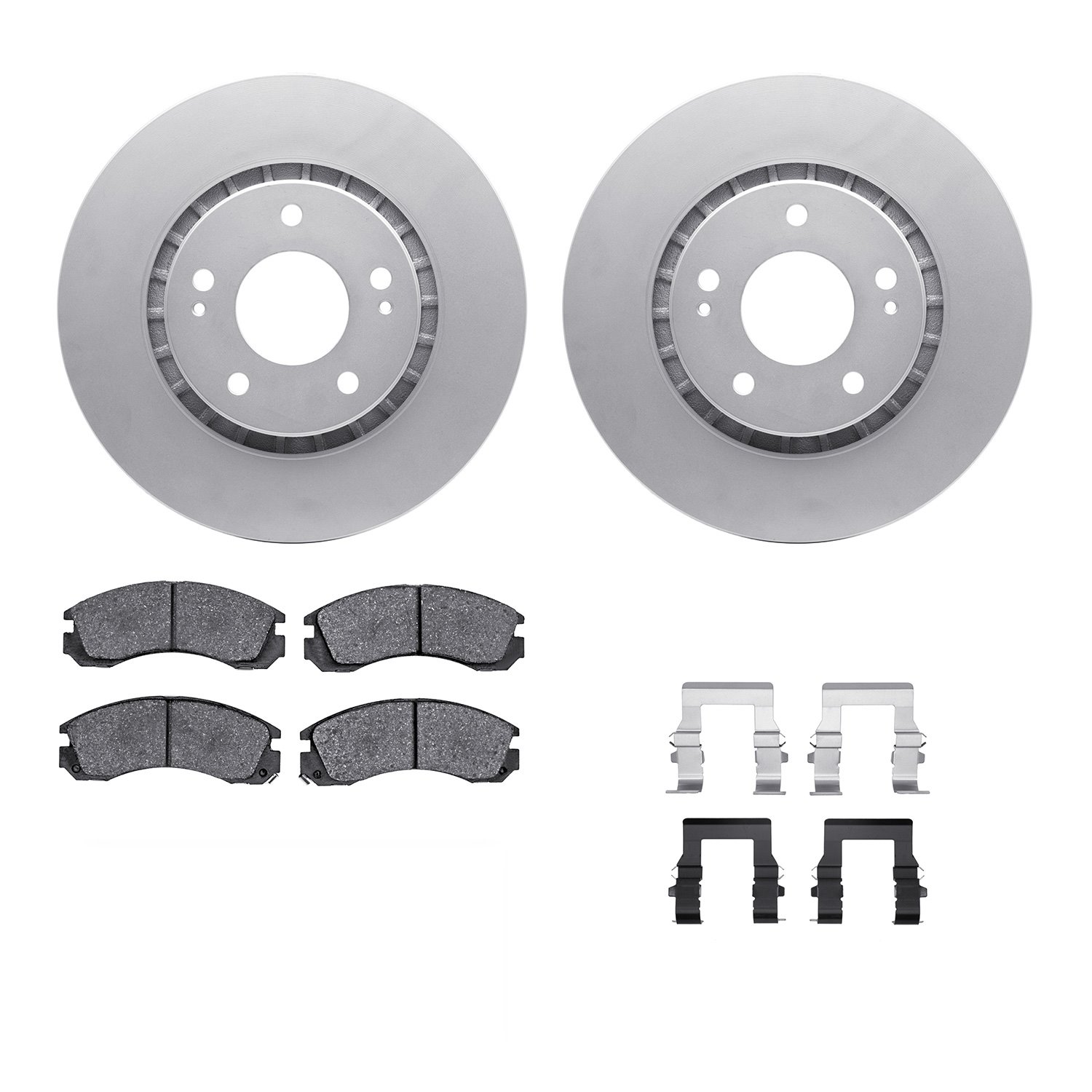 4312-72011 Geospec Brake Rotors with 3000-Series Ceramic Brake Pads & Hardware, 2009-2015 Mitsubishi, Position: Front