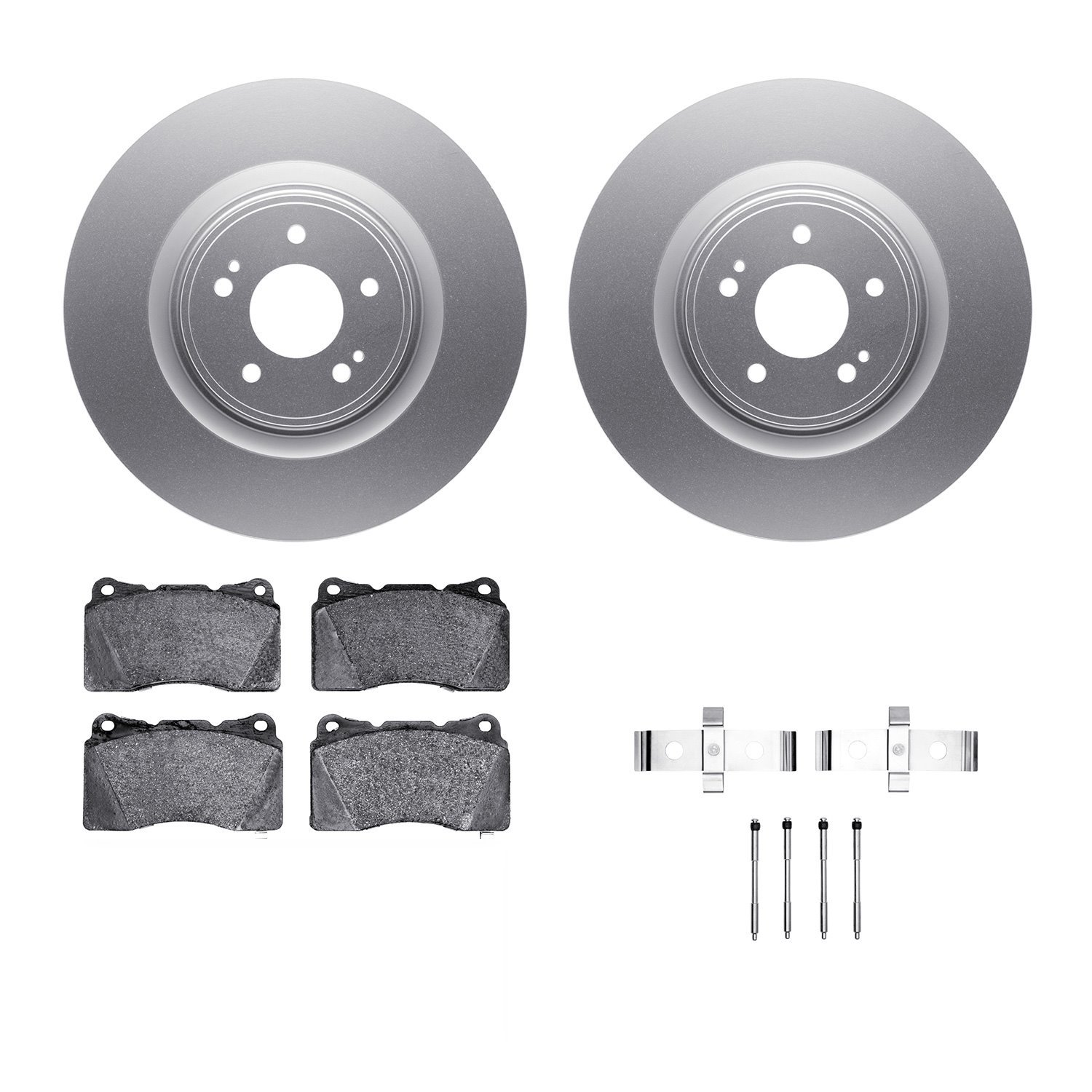 4312-72027 Geospec Brake Rotors with 3000-Series Ceramic Brake Pads & Hardware, 2008-2015 Mitsubishi, Position: Front