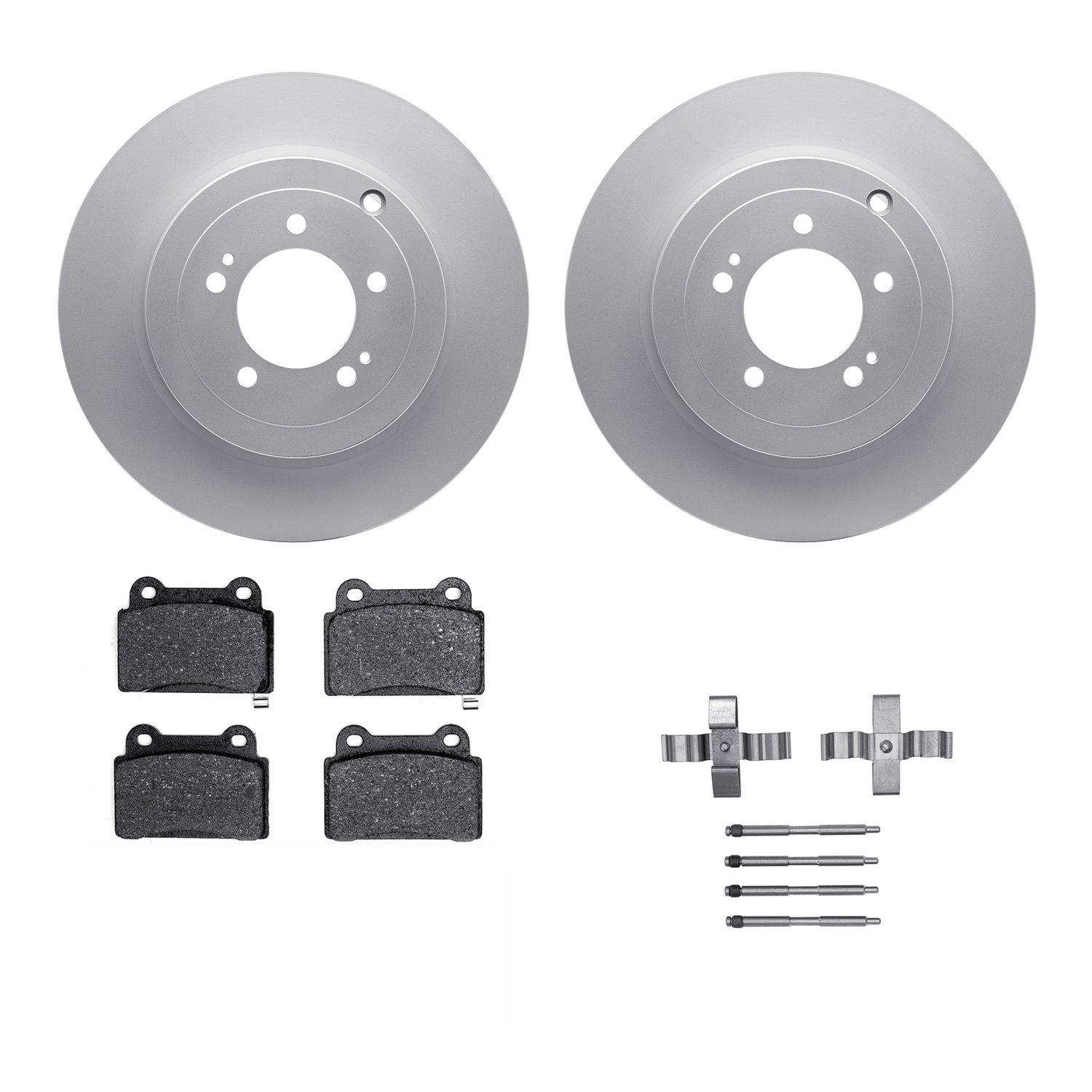 4312-72029 Geospec Brake Rotors with 3000-Series Ceramic Brake Pads & Hardware, 2008-2015 Mitsubishi, Position: Rear