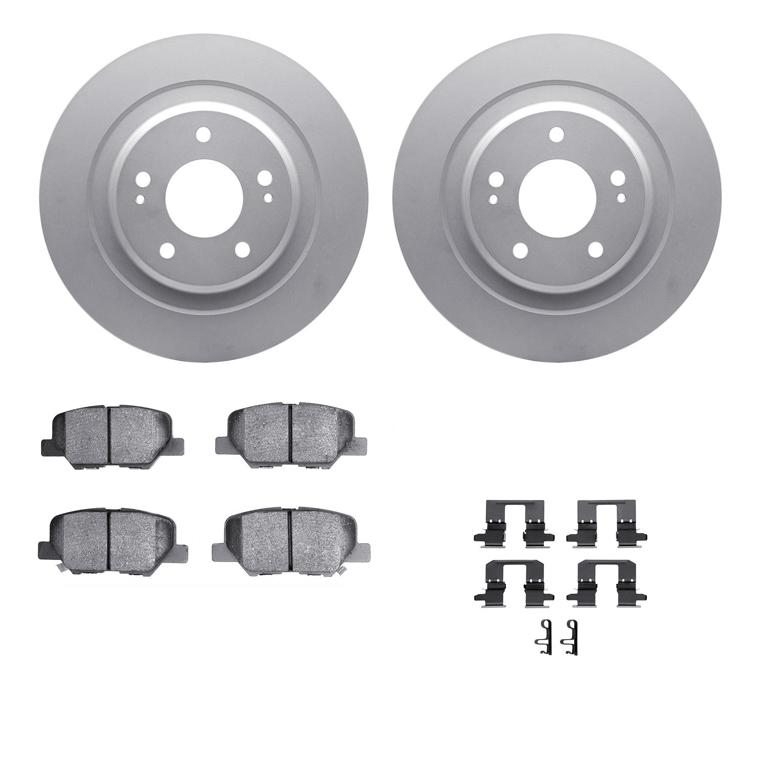 4312-72031 Geospec Brake Rotors with 3000-Series Ceramic Brake Pads & Hardware, Fits Select Mitsubishi, Position: Rear