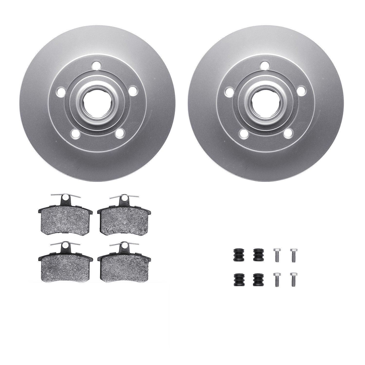 4312-73001 Geospec Brake Rotors with 3000-Series Ceramic Brake Pads & Hardware, 1996-1997 Audi/Volkswagen, Position: Rear