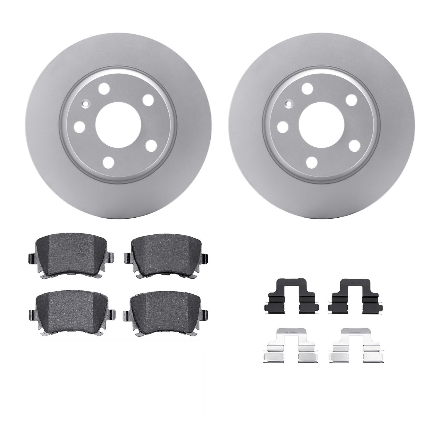 4312-73030 Geospec Brake Rotors with 3000-Series Ceramic Brake Pads & Hardware, 2008-2015 Audi/Volkswagen, Position: Rear