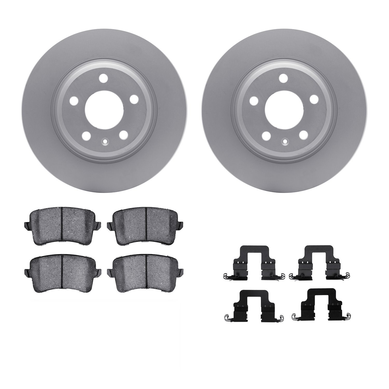 4312-73040 Geospec Brake Rotors with 3000-Series Ceramic Brake Pads & Hardware, 2008-2017 Audi/Volkswagen, Position: Rear