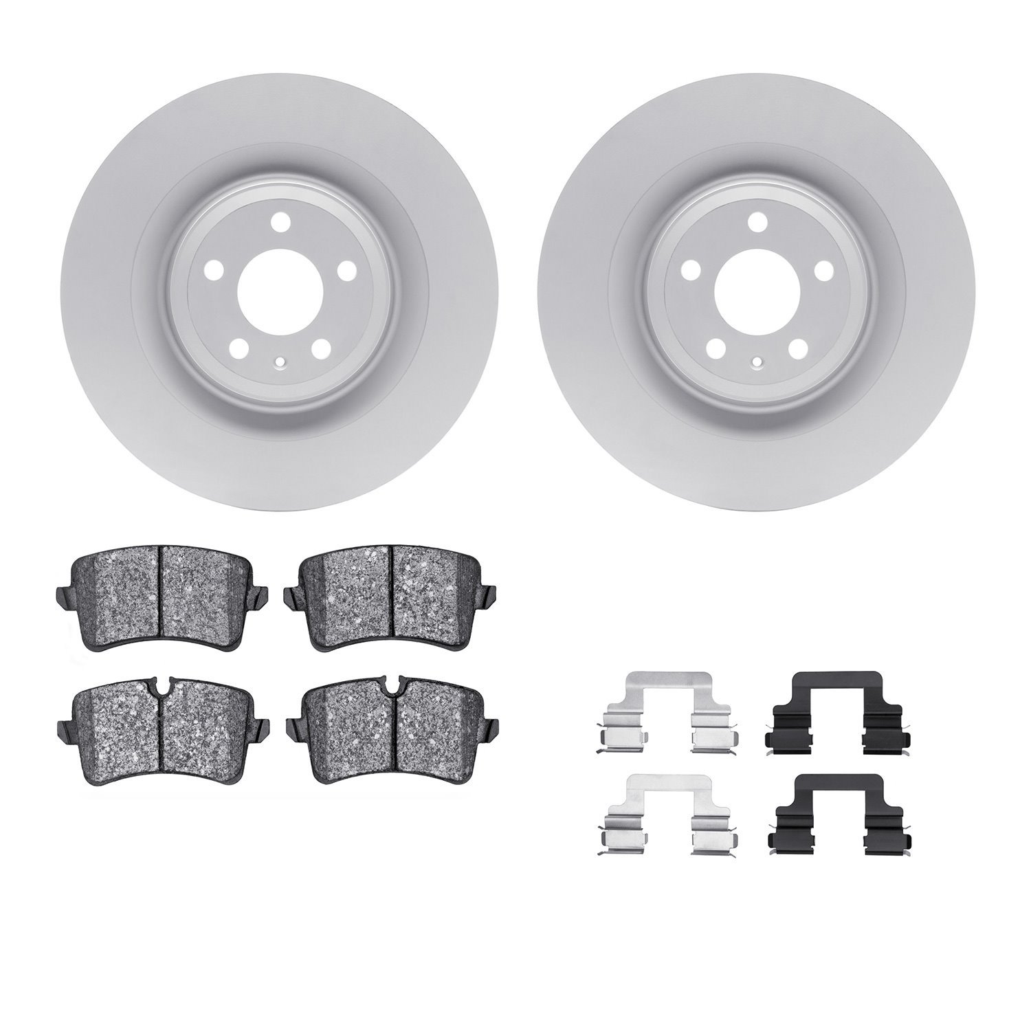 4312-73043 Geospec Brake Rotors with 3000-Series Ceramic Brake Pads & Hardware, 2011-2018 Audi/Volkswagen, Position: Rear