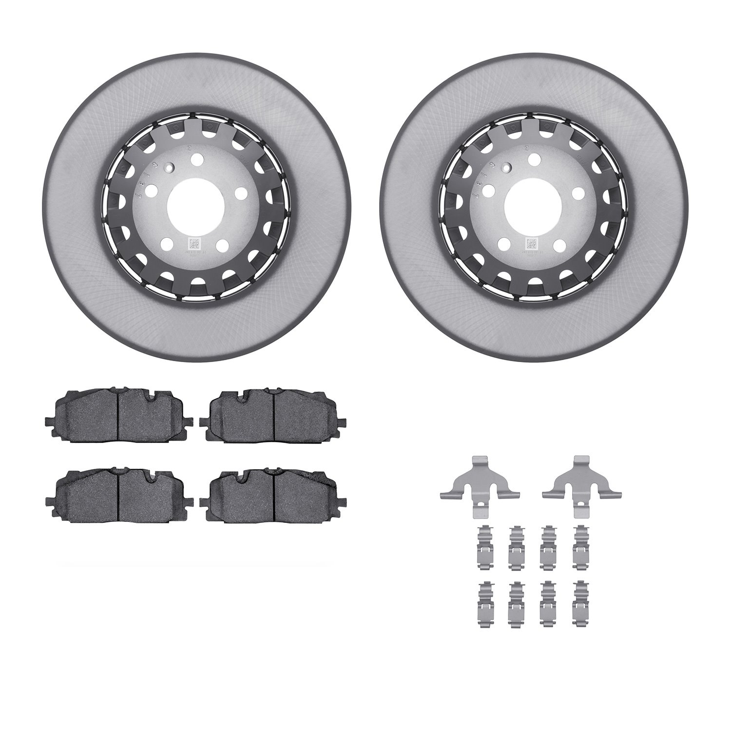 4312-73053 Geospec Brake Rotors with 3000-Series Ceramic Brake Pads & Hardware, Fits Select Audi/Volkswagen, Position: Front