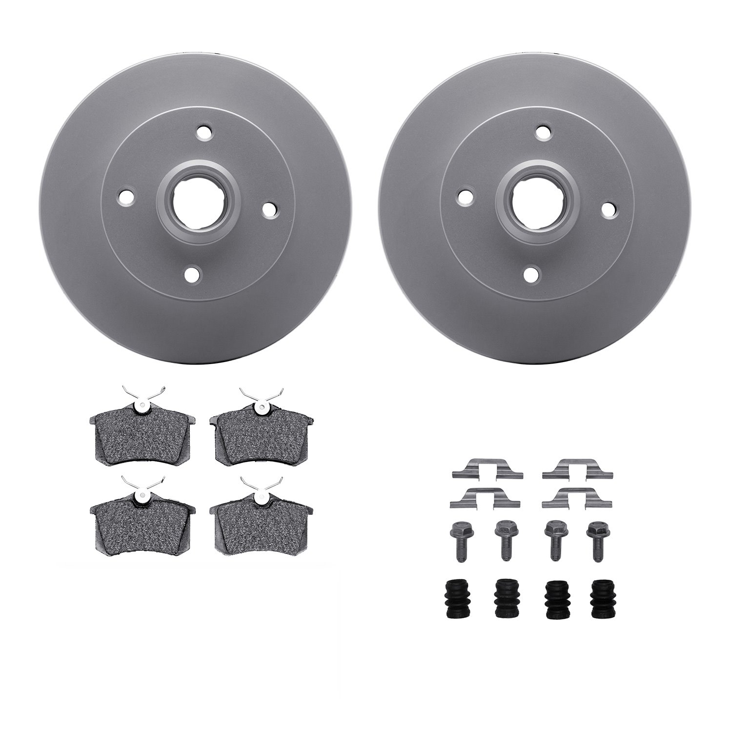 4312-74012 Geospec Brake Rotors with 3000-Series Ceramic Brake Pads & Hardware, 1999-1999 Audi/Volkswagen, Position: Rear