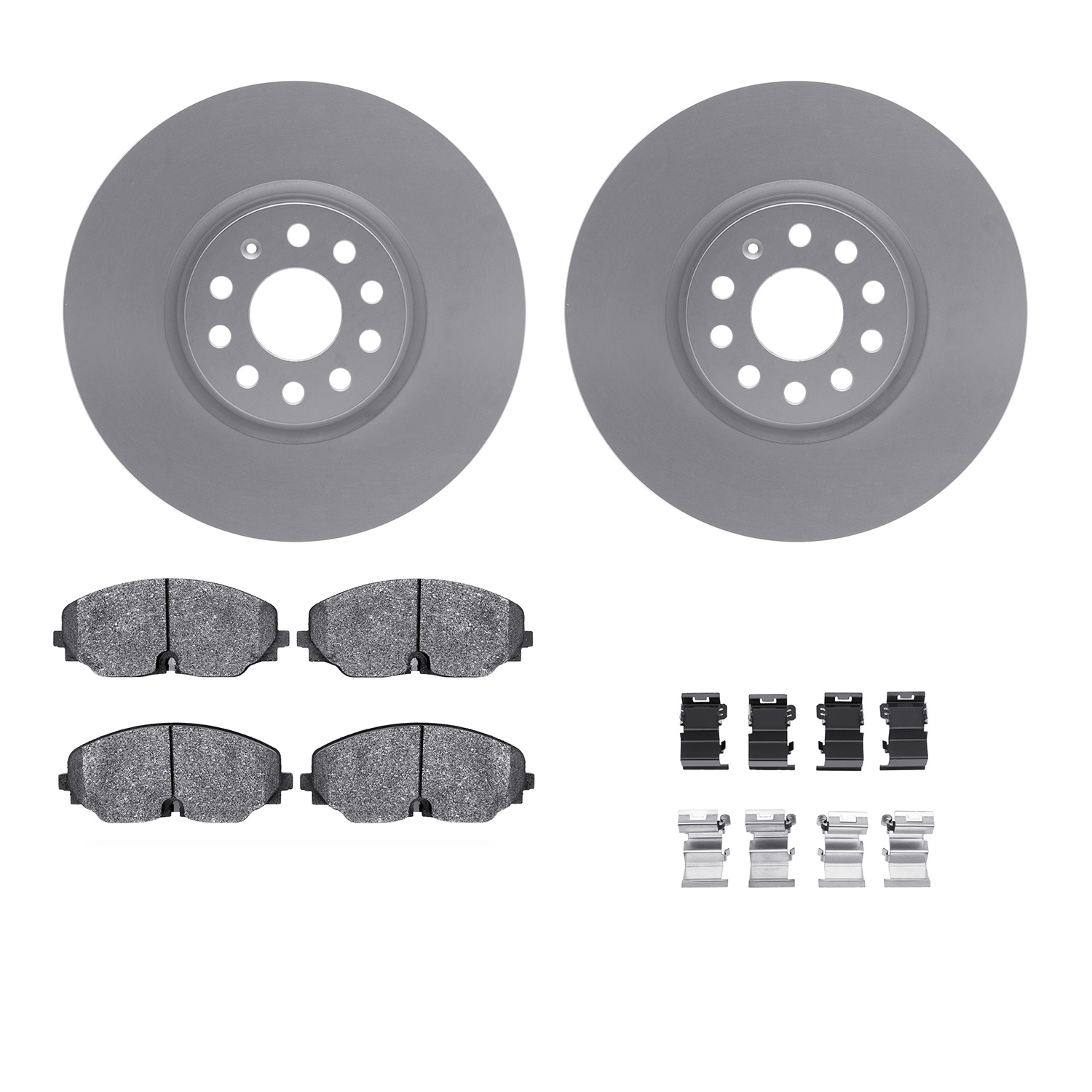 4312-74049 Geospec Brake Rotors with 3000-Series Ceramic Brake Pads & Hardware, Fits Select Audi/Volkswagen, Position: Front