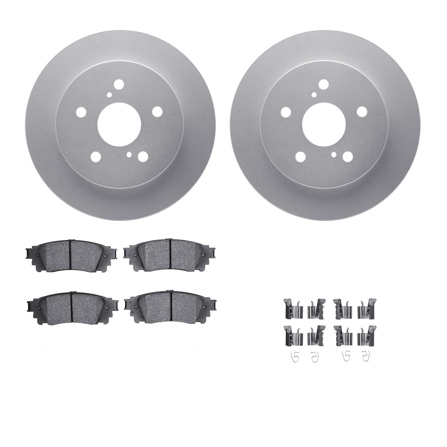 4312-75029 Geospec Brake Rotors with 3000-Series Ceramic Brake Pads & Hardware, 2015-2021 Lexus/Toyota/Scion, Position: Rear
