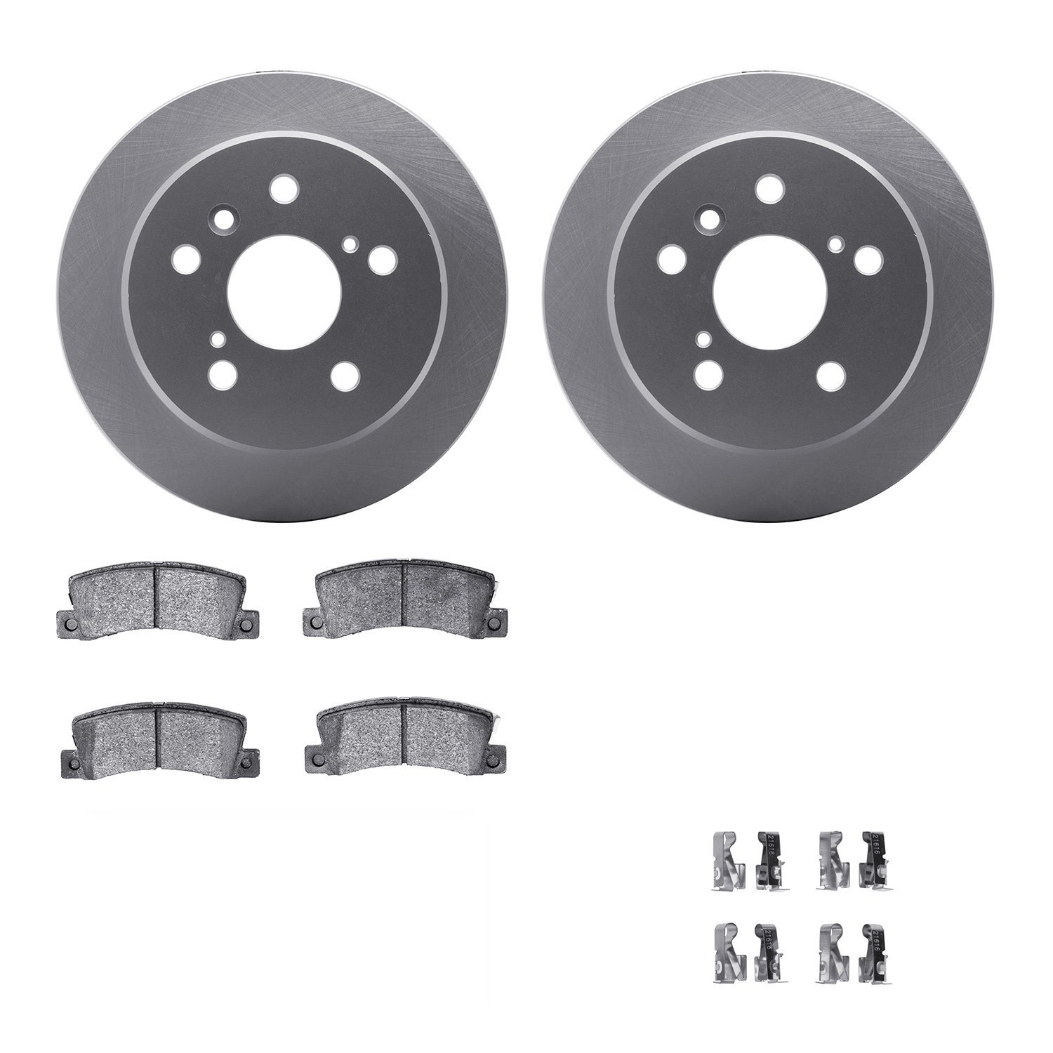 4312-76004 Geospec Brake Rotors with 3000-Series Ceramic Brake Pads & Hardware, 1992-1996 Lexus/Toyota/Scion, Position: Rear