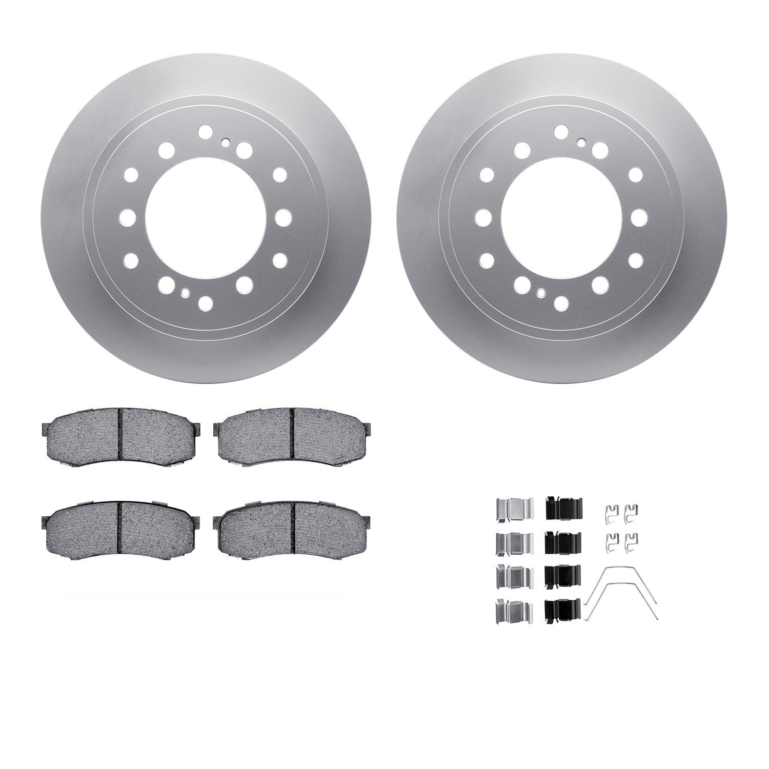 4312-76019 Geospec Brake Rotors with 3000-Series Ceramic Brake Pads & Hardware, Fits Select Lexus/Toyota/Scion, Position: Rear