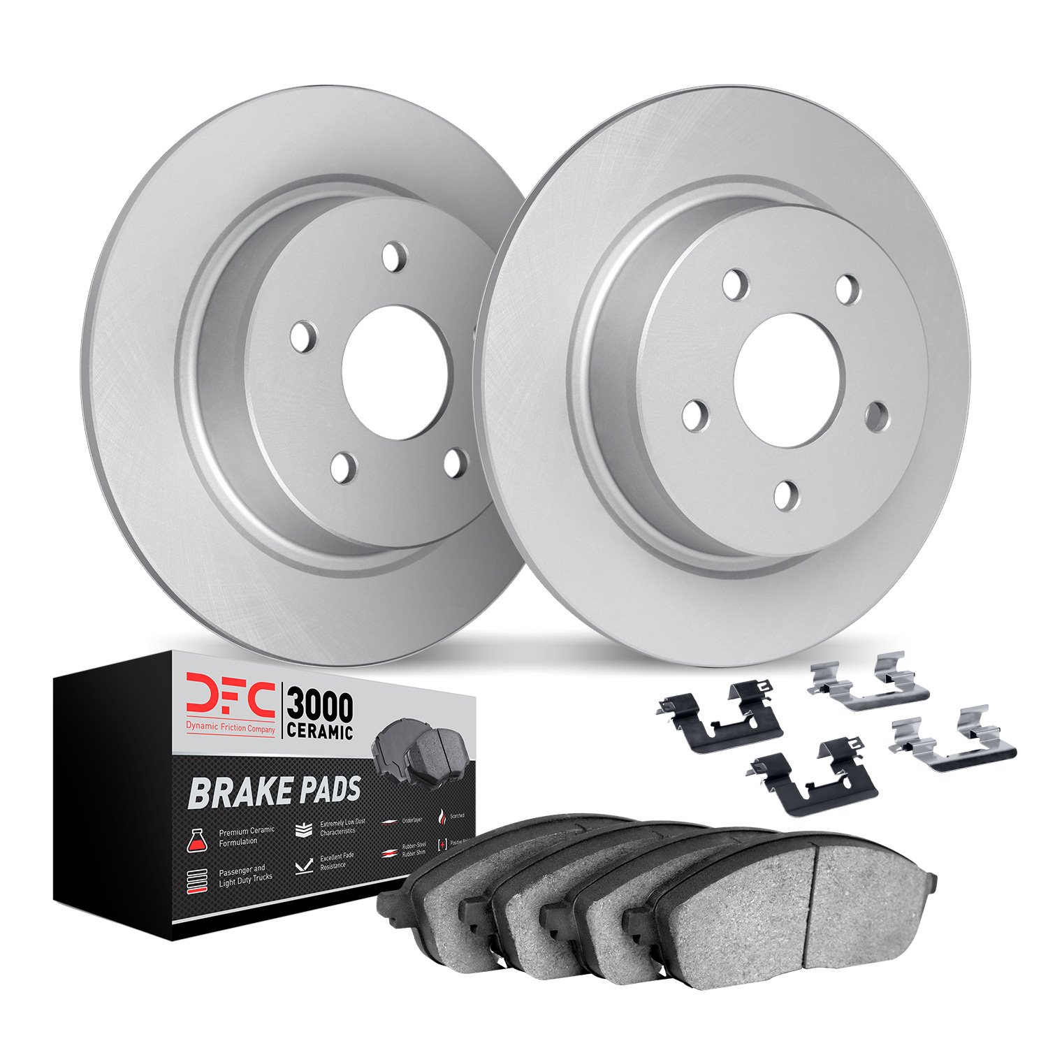 4312-76037 Geospec Brake Rotors with 3000-Series Ceramic Brake Pads & Hardware, 2002-2008 Lexus/Toyota/Scion, Position: Rear