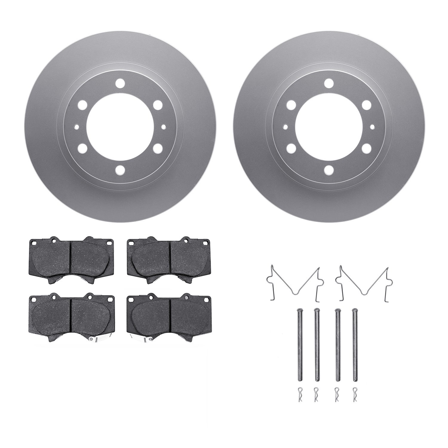 4312-76057 Geospec Brake Rotors with 3000-Series Ceramic Brake Pads & Hardware, Fits Select Lexus/Toyota/Scion, Position: Front