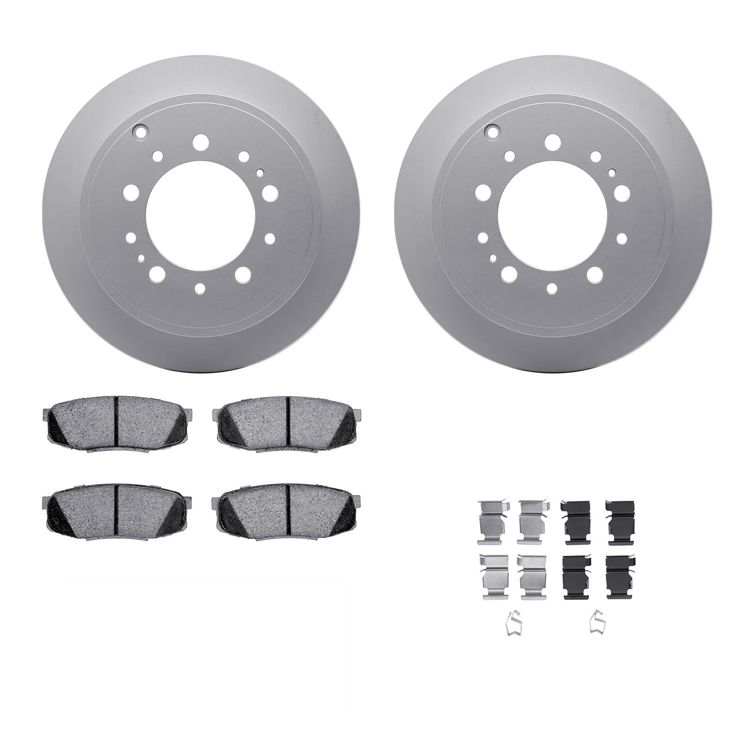4312-76073 Geospec Brake Rotors with 3000-Series Ceramic Brake Pads & Hardware, Fits Select Lexus/Toyota/Scion, Position: Rear