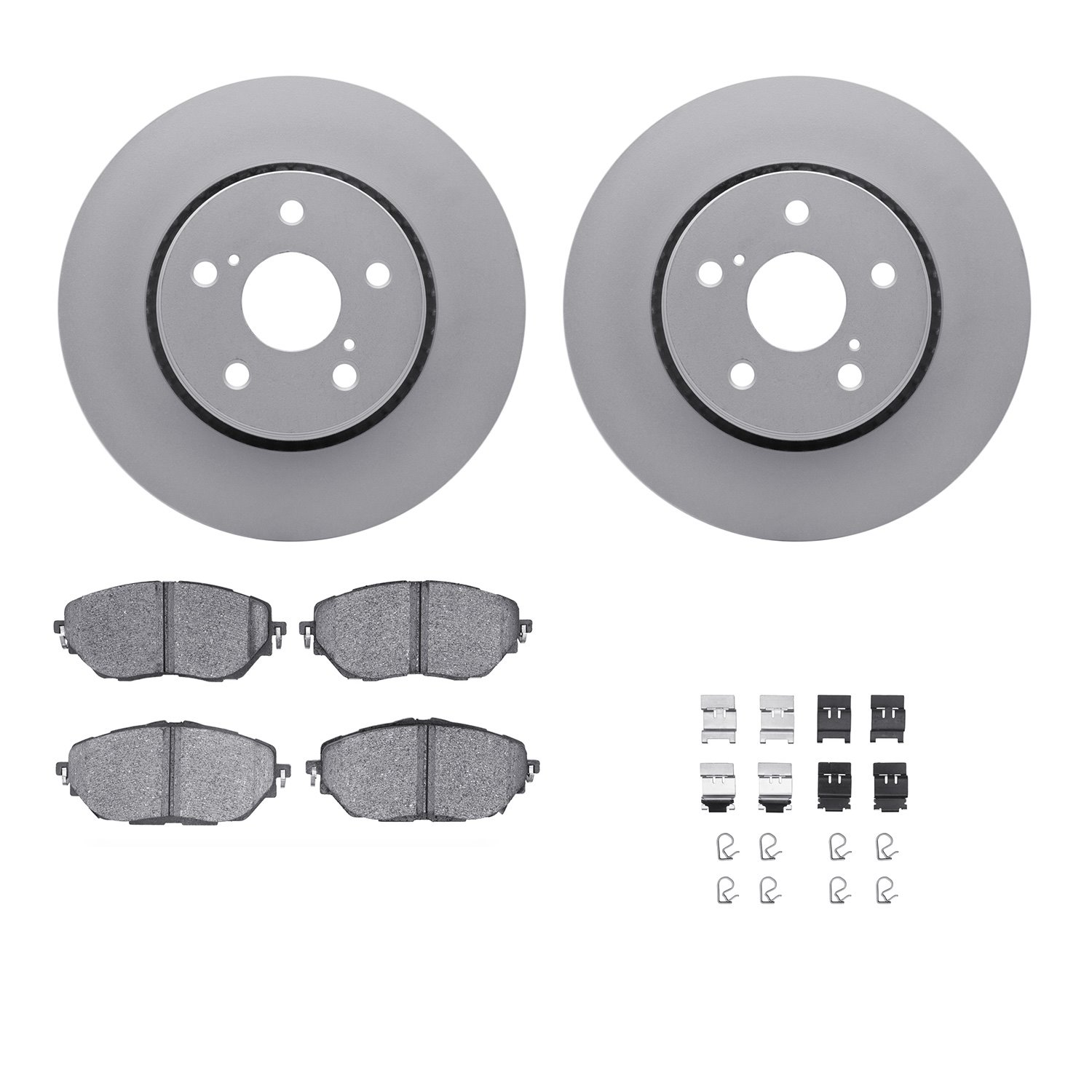 4312-76093 Geospec Brake Rotors with 3000-Series Ceramic Brake Pads & Hardware, Fits Select Lexus/Toyota/Scion, Position: Front