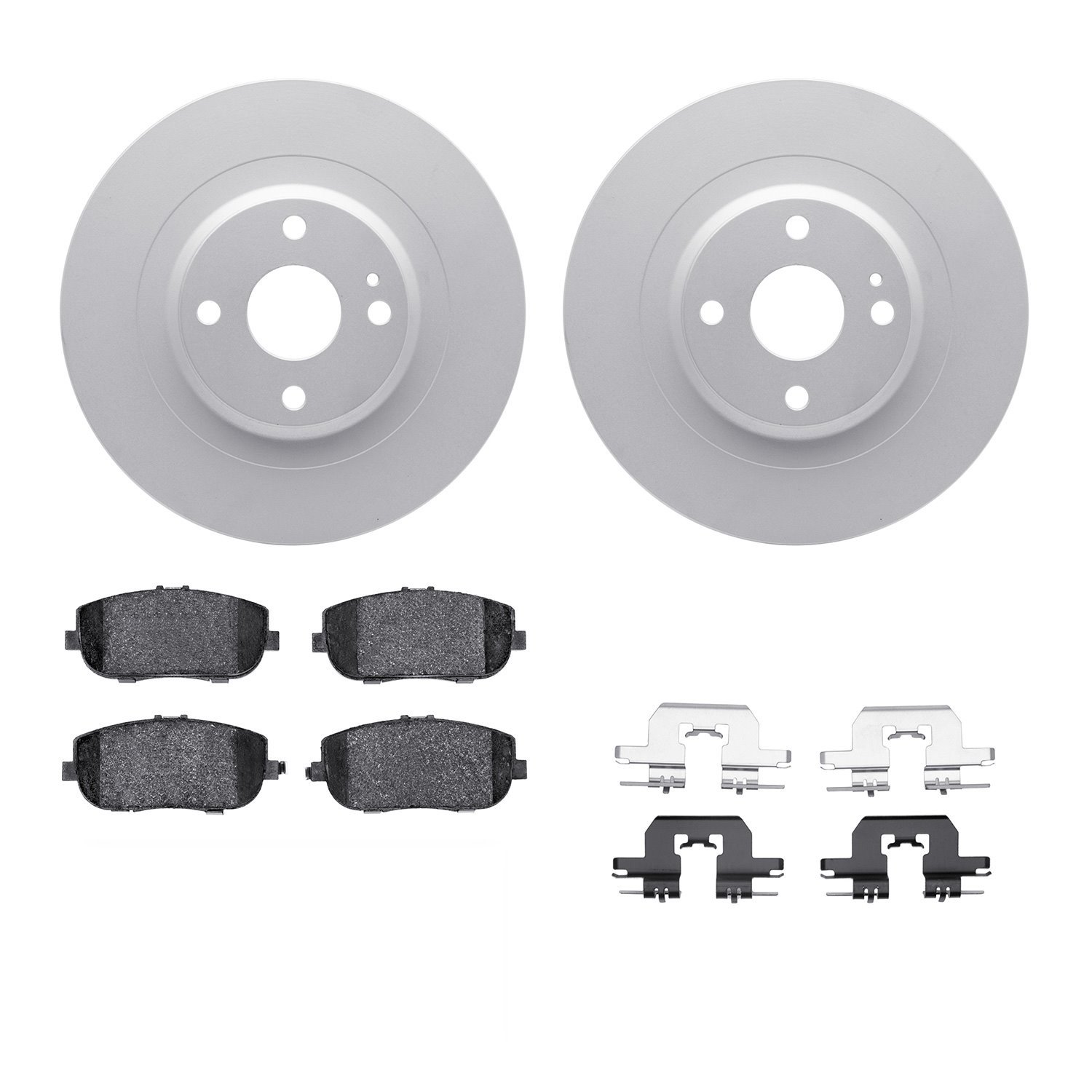 4312-80023 Geospec Brake Rotors with 3000-Series Ceramic Brake Pads & Hardware, Fits Select Multiple Makes/Models, Position: Rea