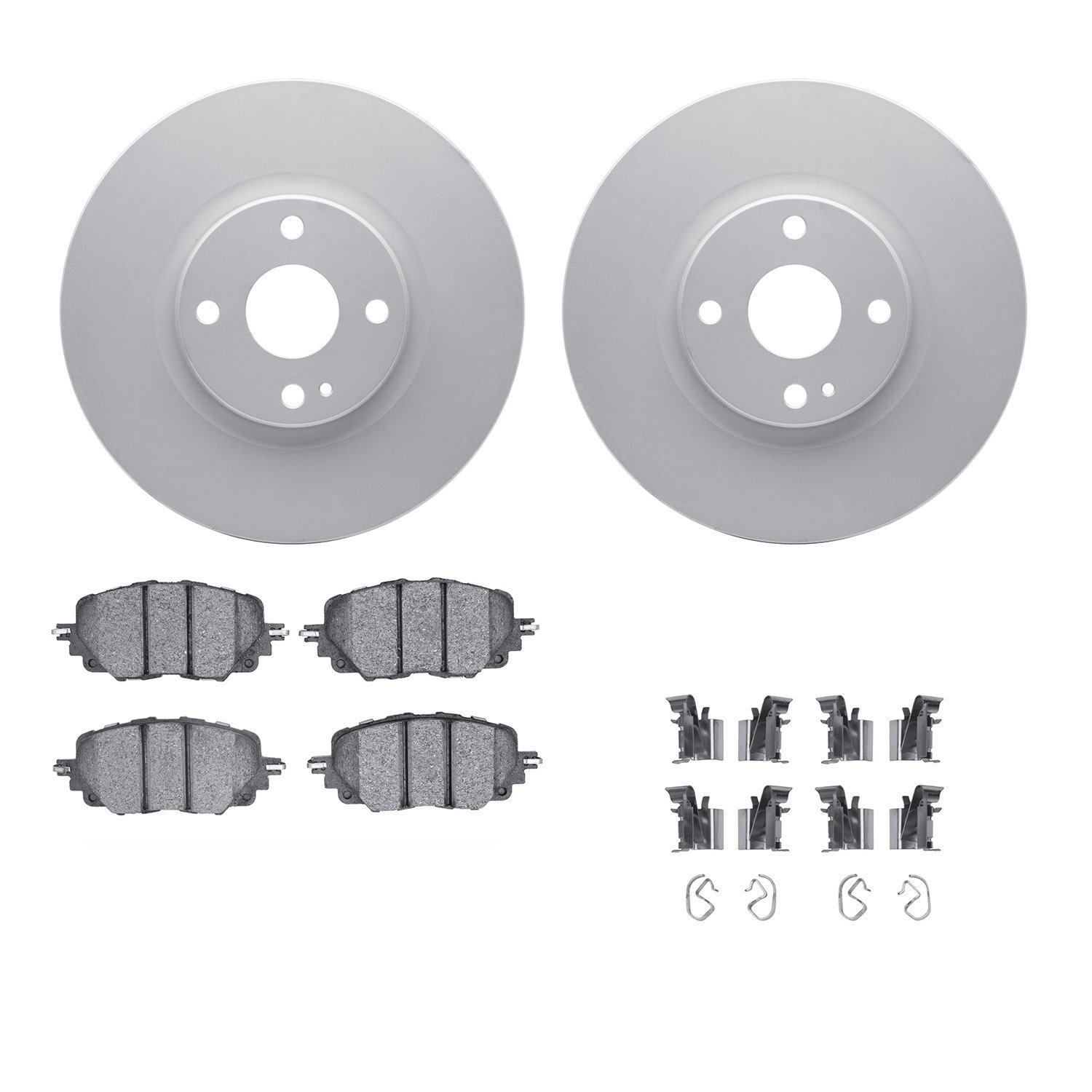4312-80045 Geospec Brake Rotors with 3000-Series Ceramic Brake Pads & Hardware, Fits Select Multiple Makes/Models, Position: Fro