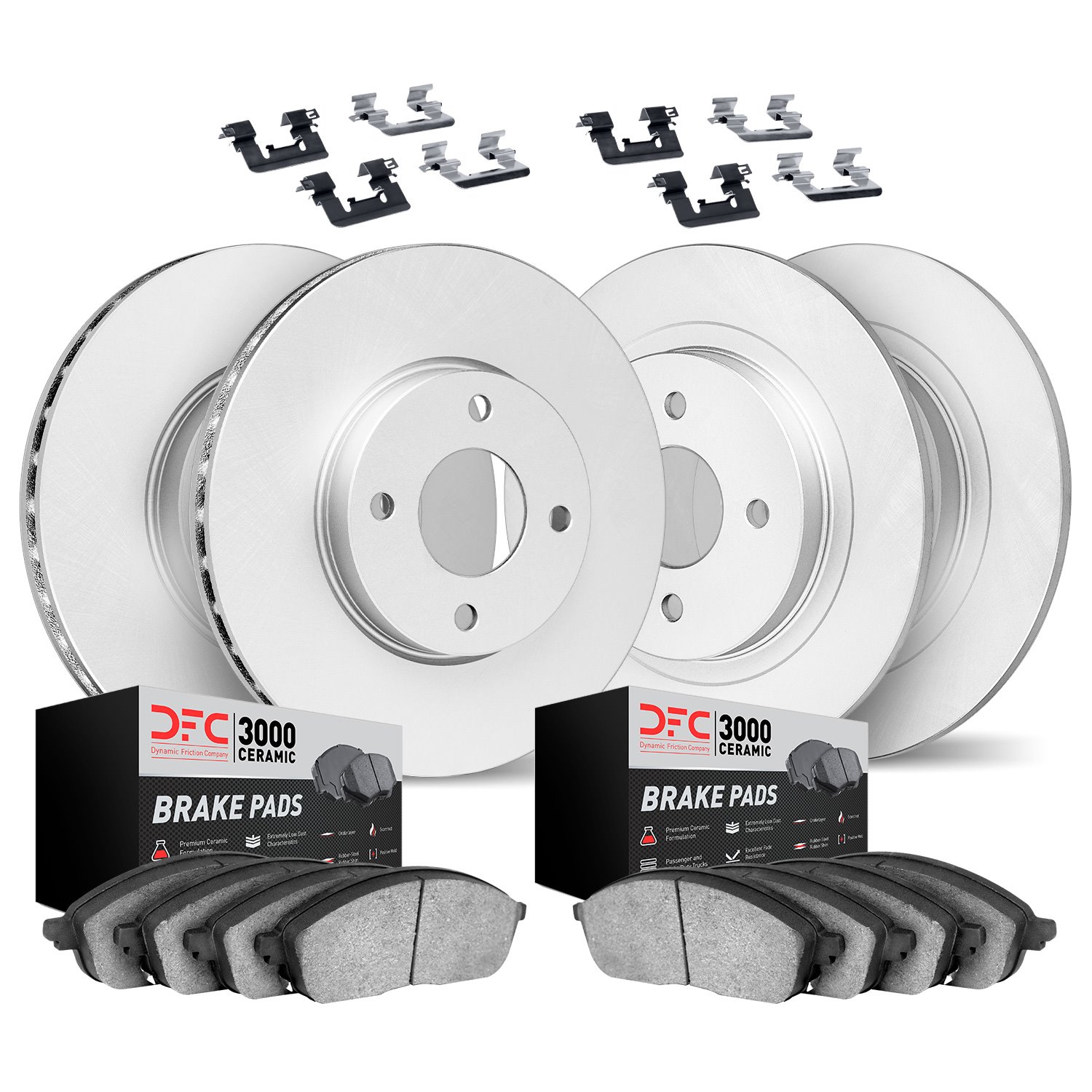 4314-54003 Geospec Brake Rotors with 3000-Series Ceramic Brake Pads & Hardware, 1990-1996 Ford/Lincoln/Mercury/Mazda, Position: