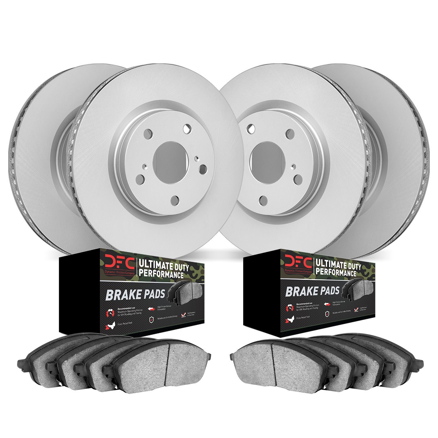 4404-39001 Geospec Brake Rotors with Ultimate-Duty Brake Pads Kit, Fits Select Mopar, Position: Front and Rear