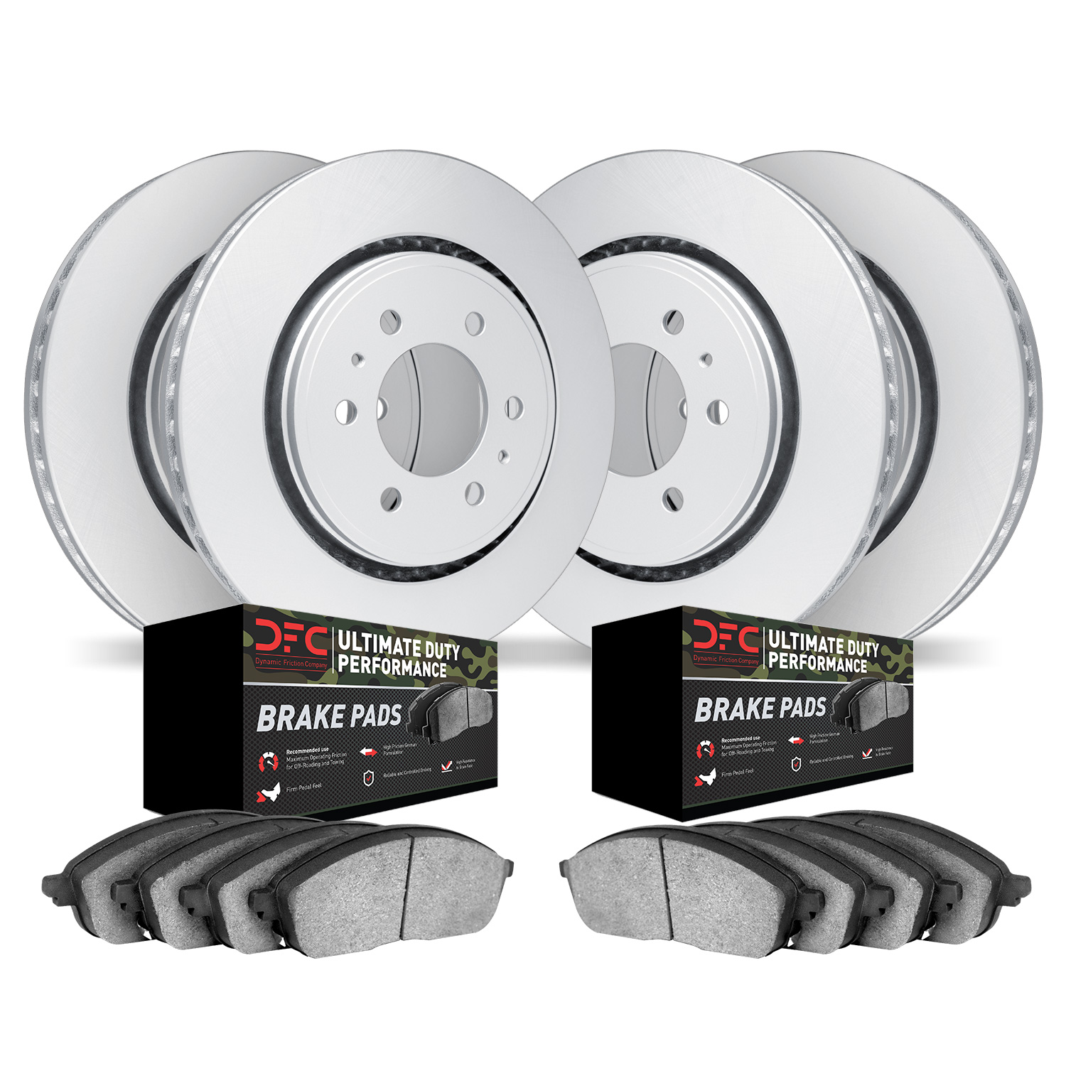 4404-48002 Geospec Brake Rotors with Ultimate-Duty Brake Pads Kit, 1999-2007 GM, Position: Front and Rear
