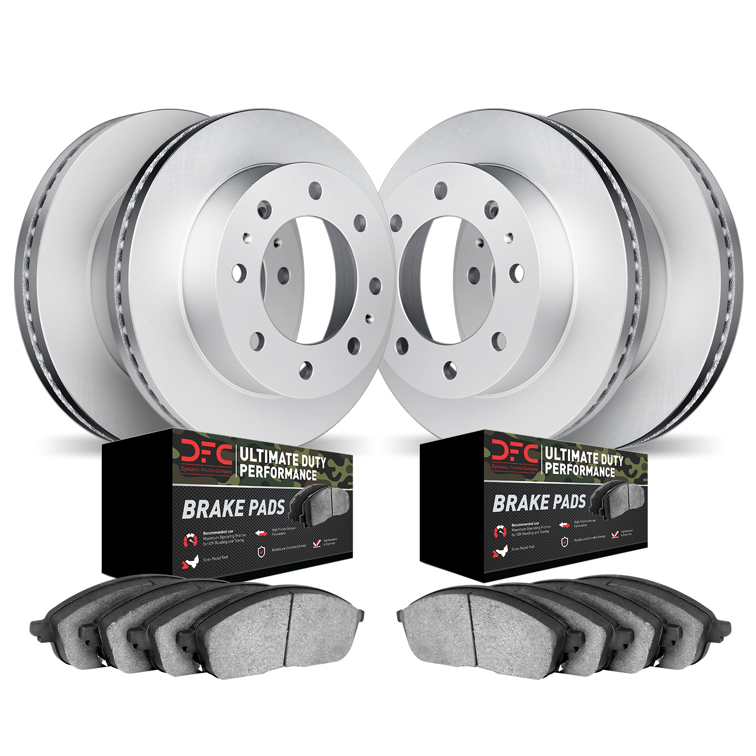 Geospec Brake Rotors with Ultimate-Duty Brake Pads Kit,