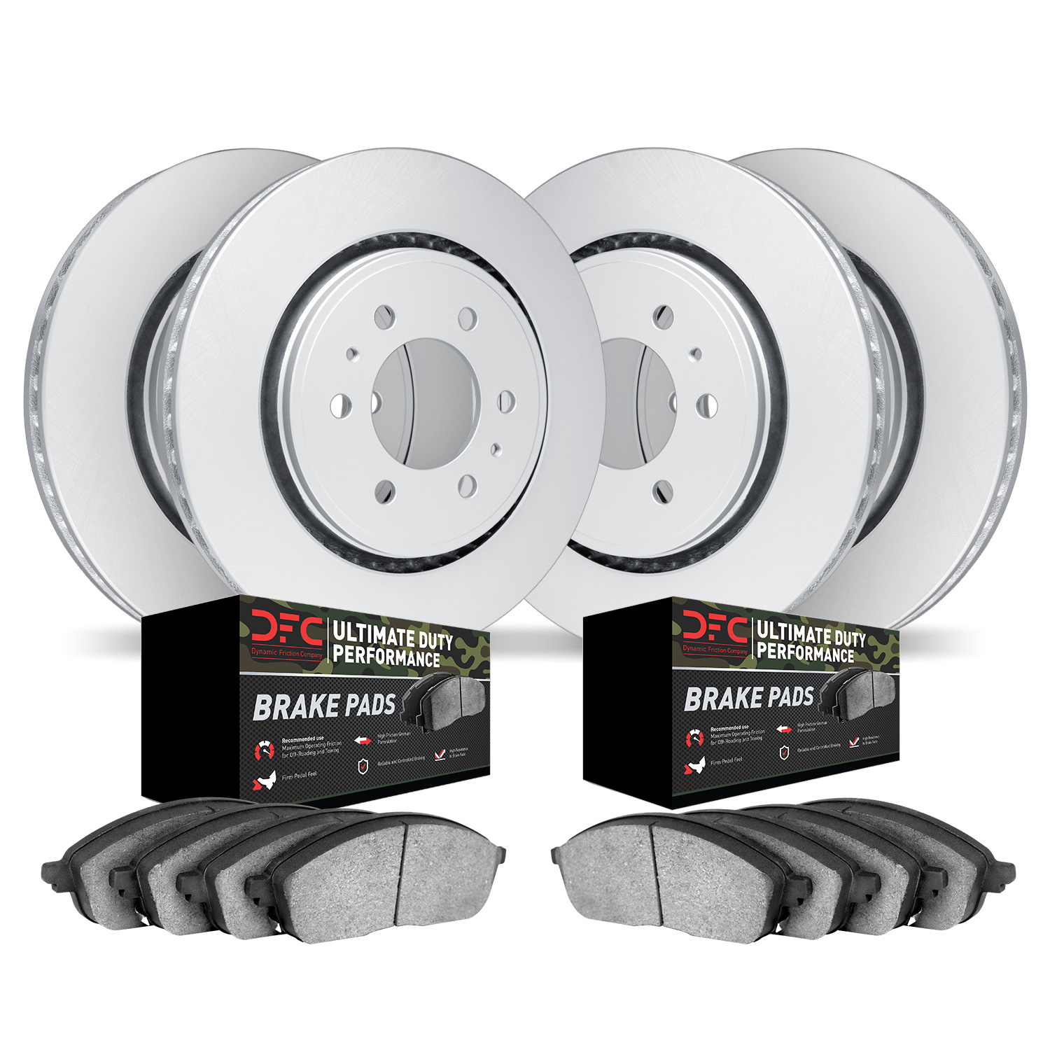 Geospec Brake Rotors with Ultimate-Duty Brake Pads Kit,