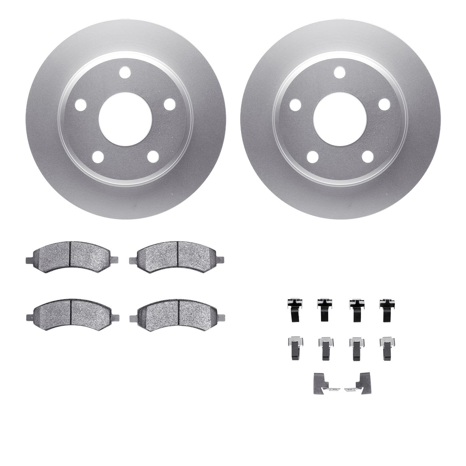 4412-40015 Geospec Brake Rotors with Ultimate-Duty Brake Pads & Hardware, 2005-2010 Multiple Makes/Models, Position: Front