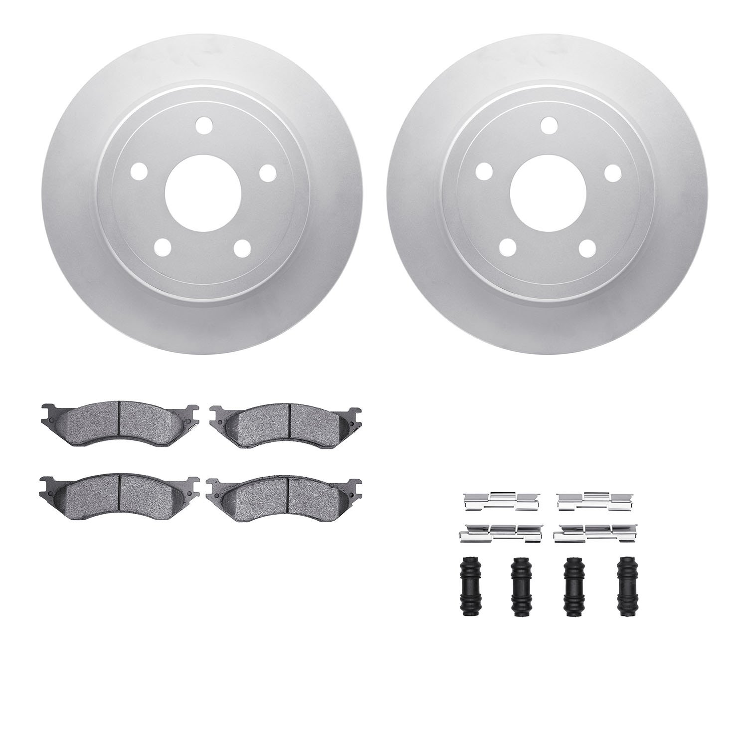 4412-40016 Geospec Brake Rotors with Ultimate-Duty Brake Pads & Hardware, 2004-2006 Mopar, Position: Rear