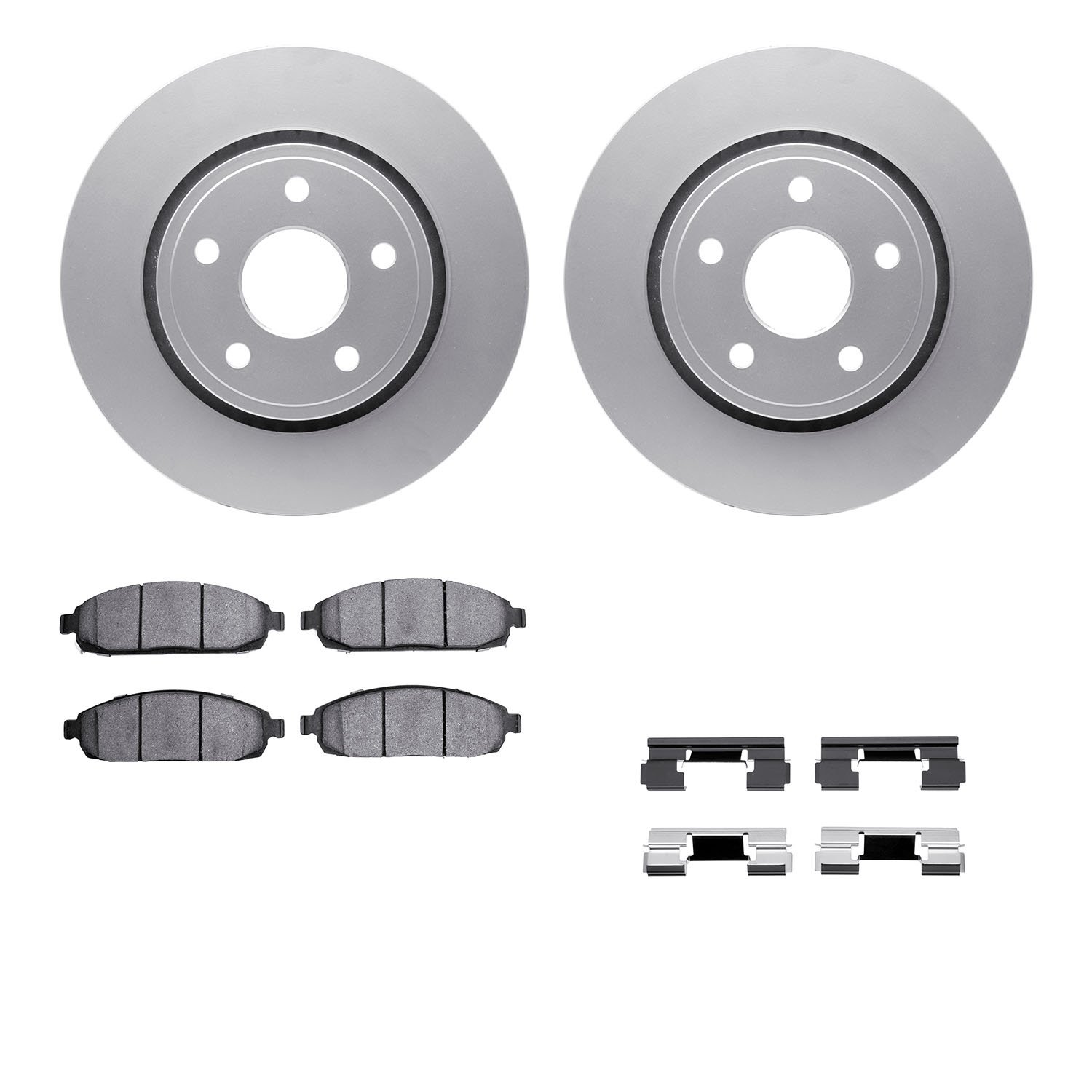 4412-42001 Geospec Brake Rotors with Ultimate-Duty Brake Pads & Hardware, 2005-2010 Mopar, Position: Front