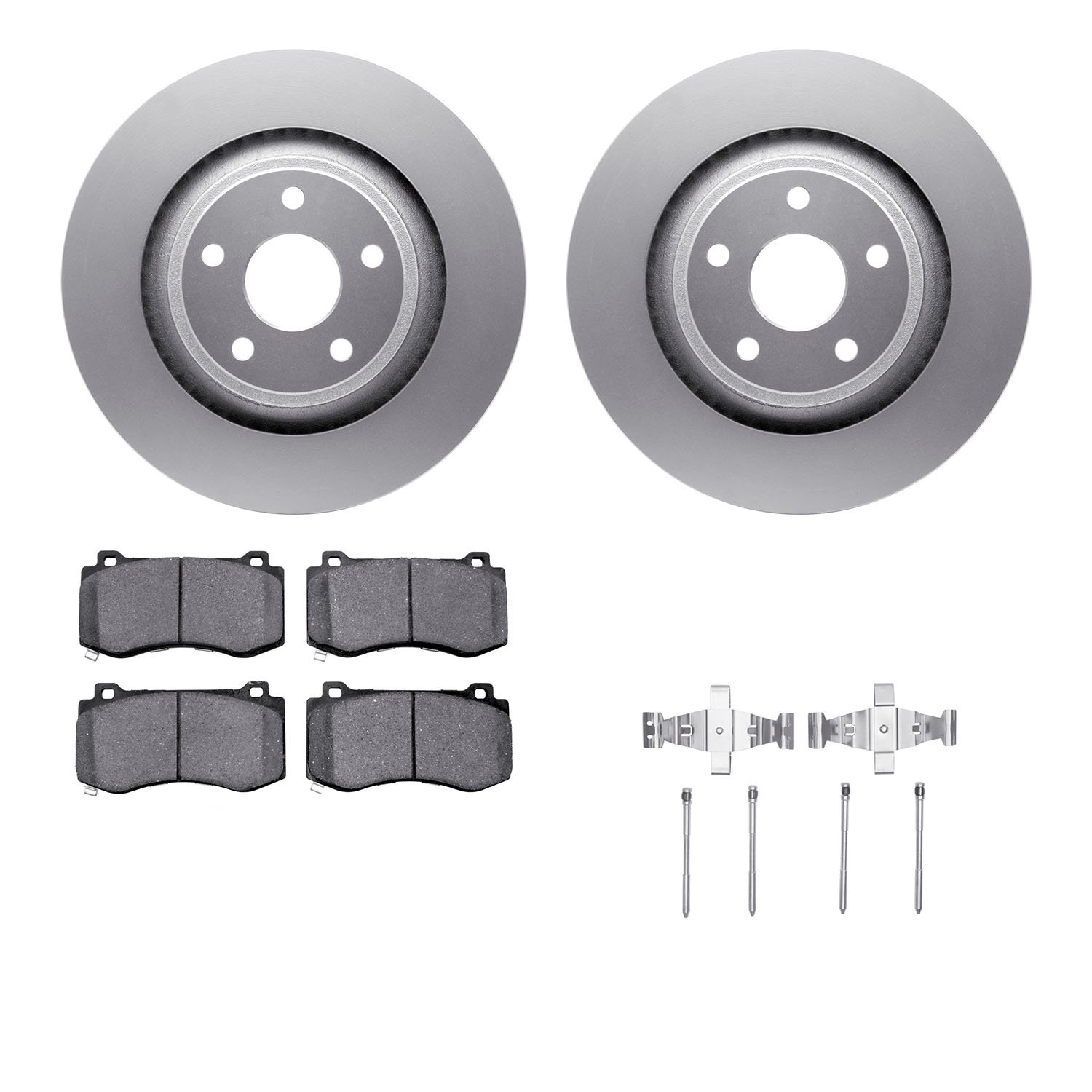 4412-42003 Geospec Brake Rotors with Ultimate-Duty Brake Pads & Hardware, 2006-2010 Mopar, Position: Front