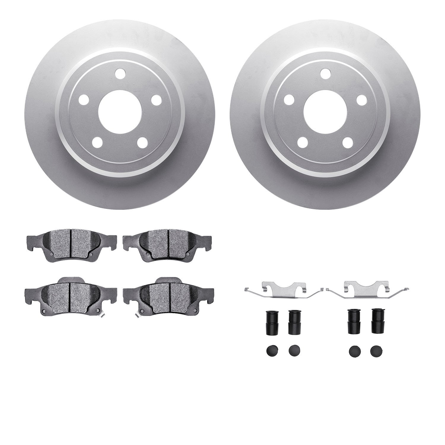 4412-42005 Geospec Brake Rotors with Ultimate-Duty Brake Pads & Hardware, Fits Select Mopar, Position: Rear