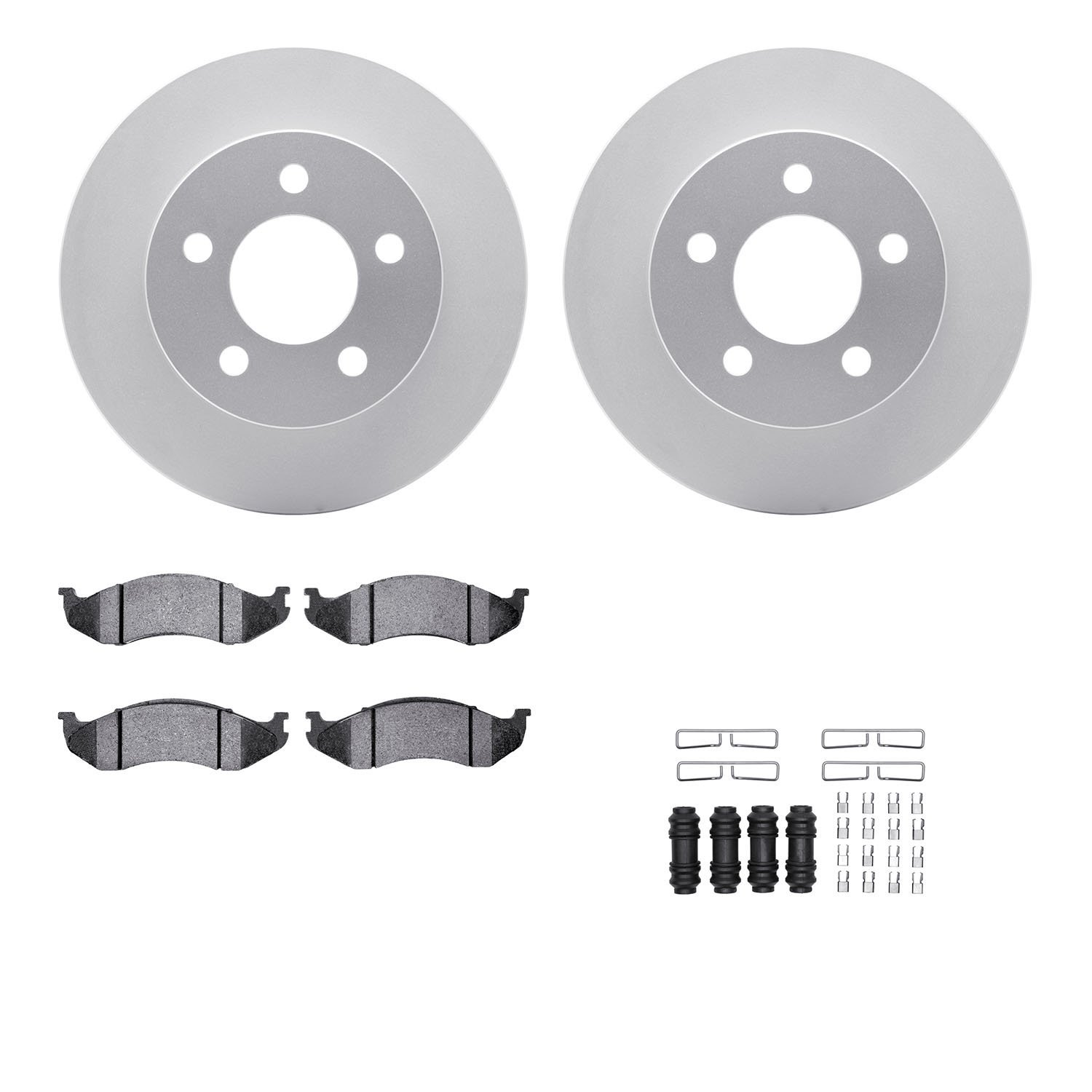 4412-42020 Geospec Brake Rotors with Ultimate-Duty Brake Pads & Hardware, 1990-1999 Mopar, Position: Front