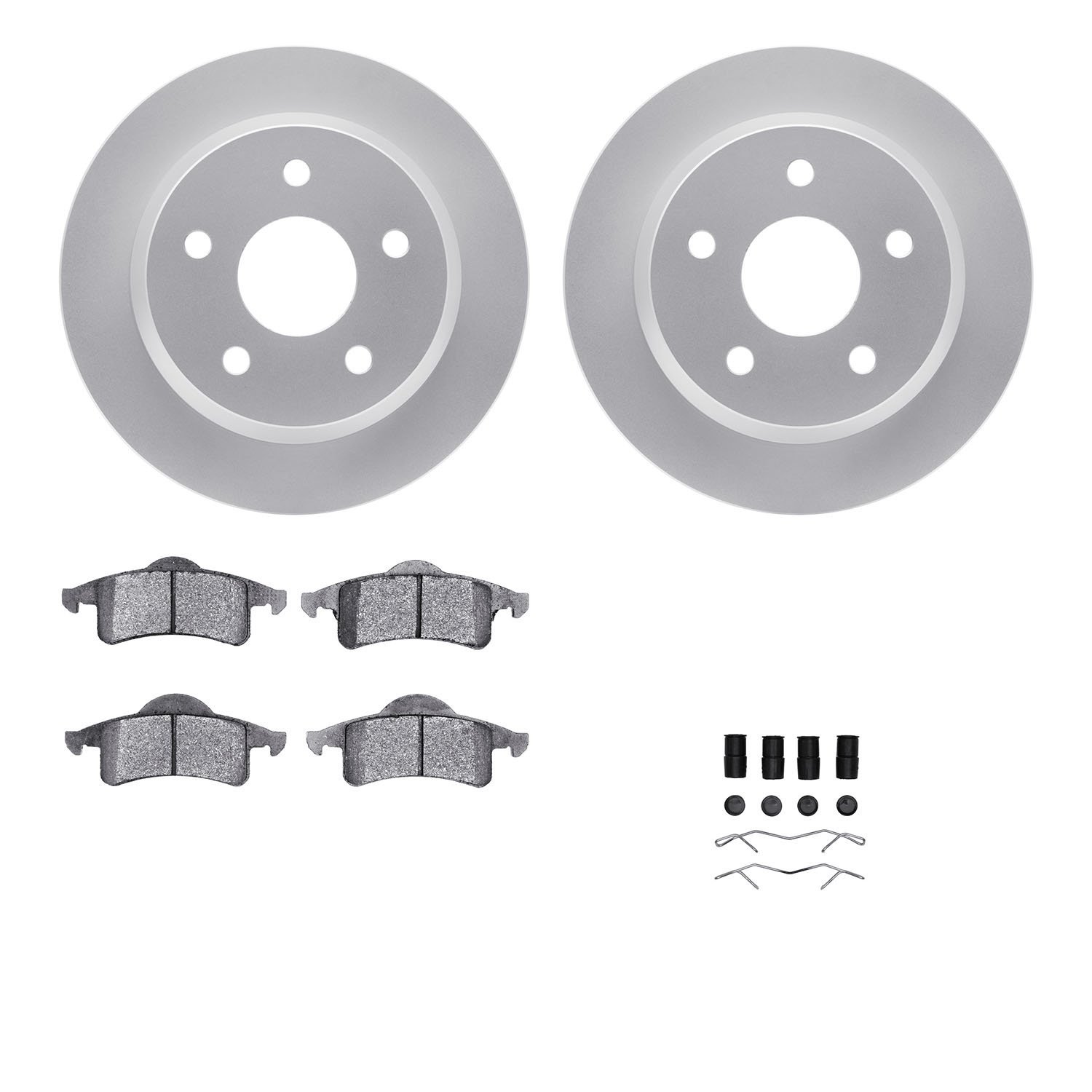 4412-42025 Geospec Brake Rotors with Ultimate-Duty Brake Pads & Hardware, 1999-2004 Mopar, Position: Rear