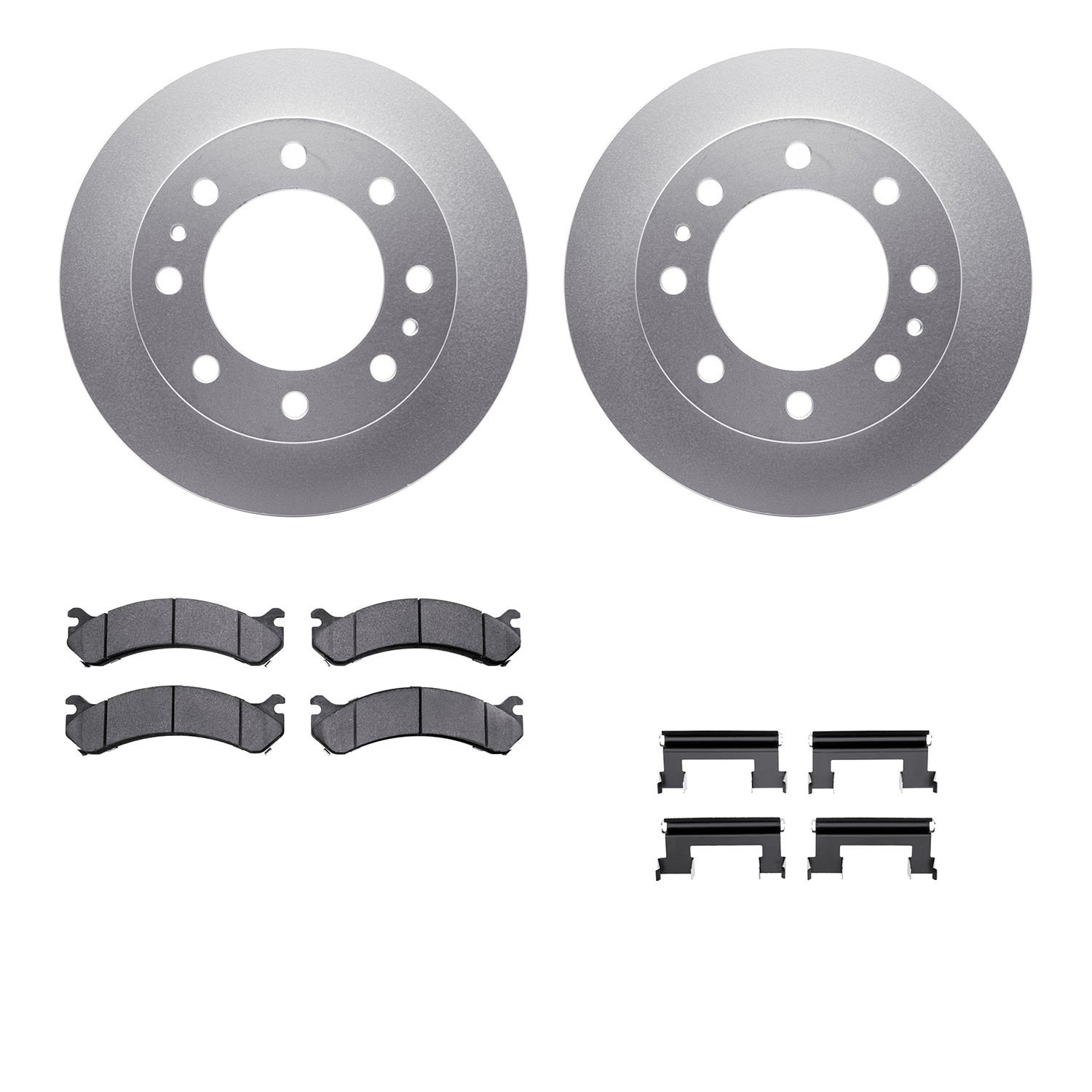 4412-48025 Geospec Brake Rotors with Ultimate-Duty Brake Pads & Hardware, 2001-2020 GM, Position: Front