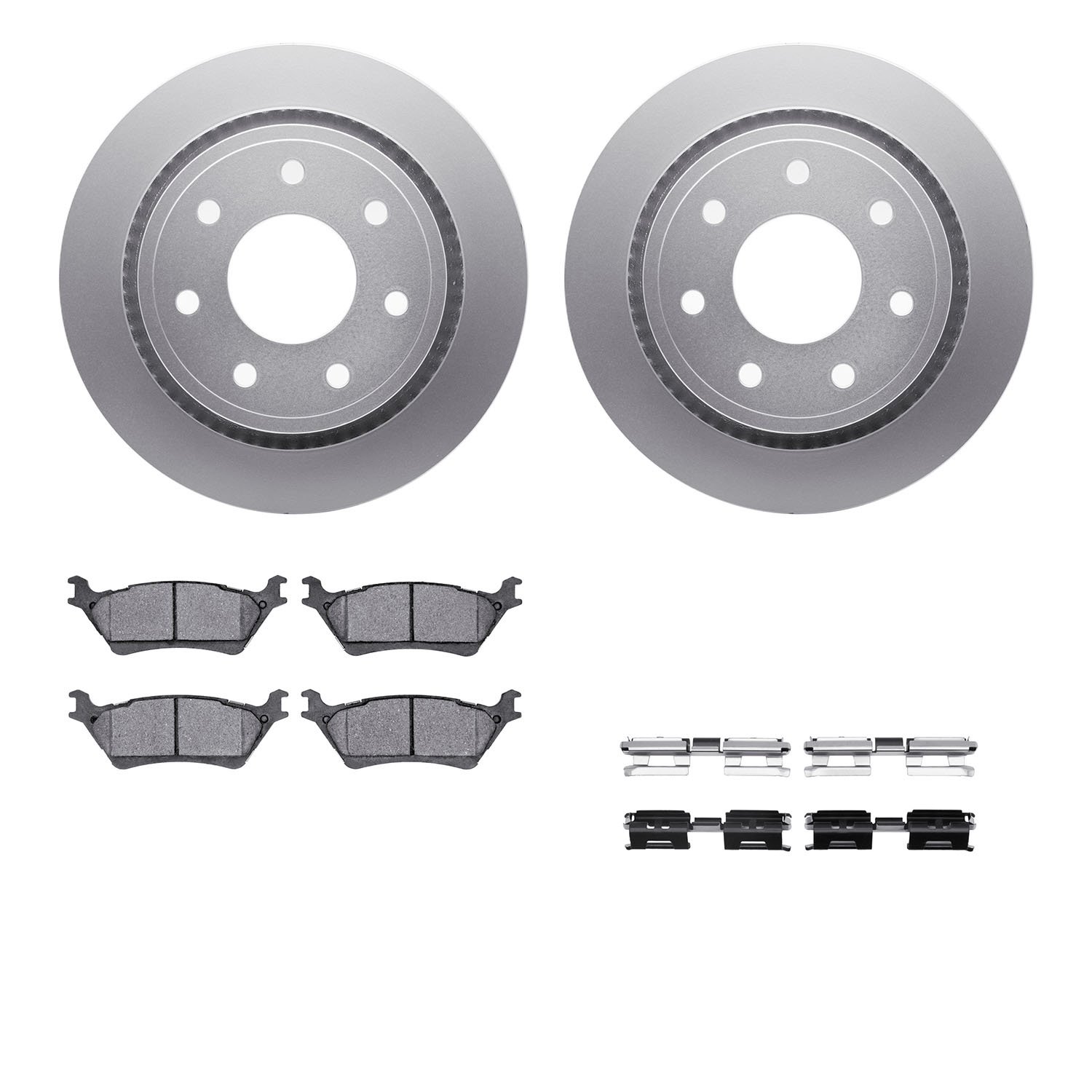 4412-54069 Geospec Brake Rotors with Ultimate-Duty Brake Pads & Hardware, 2012-2014 Ford/Lincoln/Mercury/Mazda, Position: Rear