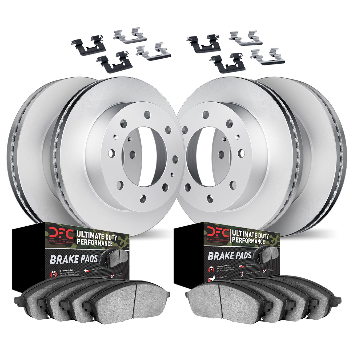 4414-40005 Geospec Brake Rotors with Ultimate-Duty Brake Pads & Hardware, 2003-2008 Mopar, Position: Front and Rear