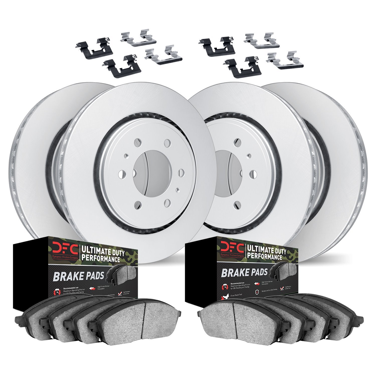 4414-40008 Geospec Brake Rotors with Ultimate-Duty Brake Pads & Hardware, Fits Select Mopar, Position: Front and Rear