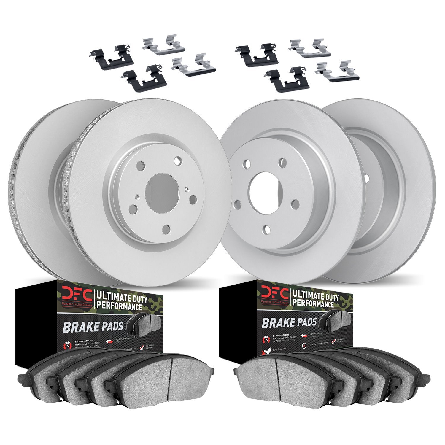 4414-42001 Geospec Brake Rotors with Ultimate-Duty Brake Pads & Hardware, 2005-2010 Mopar, Position: Front and Rear