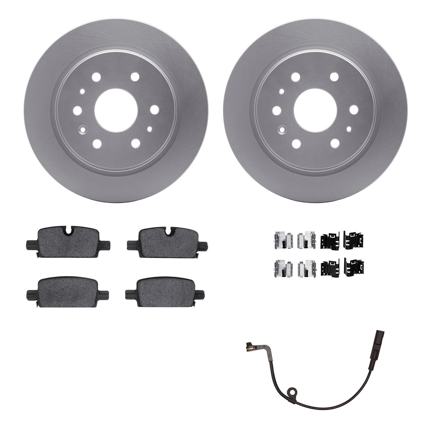 4422-47002 Geospec Brake Rotors with Ultimate-Duty Brake Pads/Sensor & Hardware Kit, Fits Select GM, Position: Rear