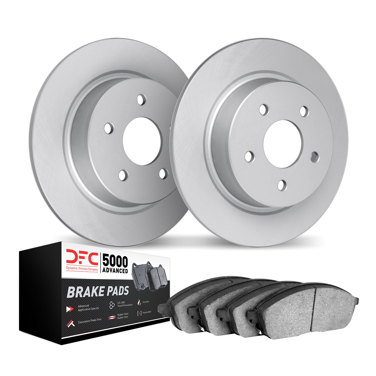 4502-03047 Geospec Brake Rotors w/5000 Advanced Brake Pads Kit, 2009-2017 Kia/Hyundai/Genesis, Position: Rear