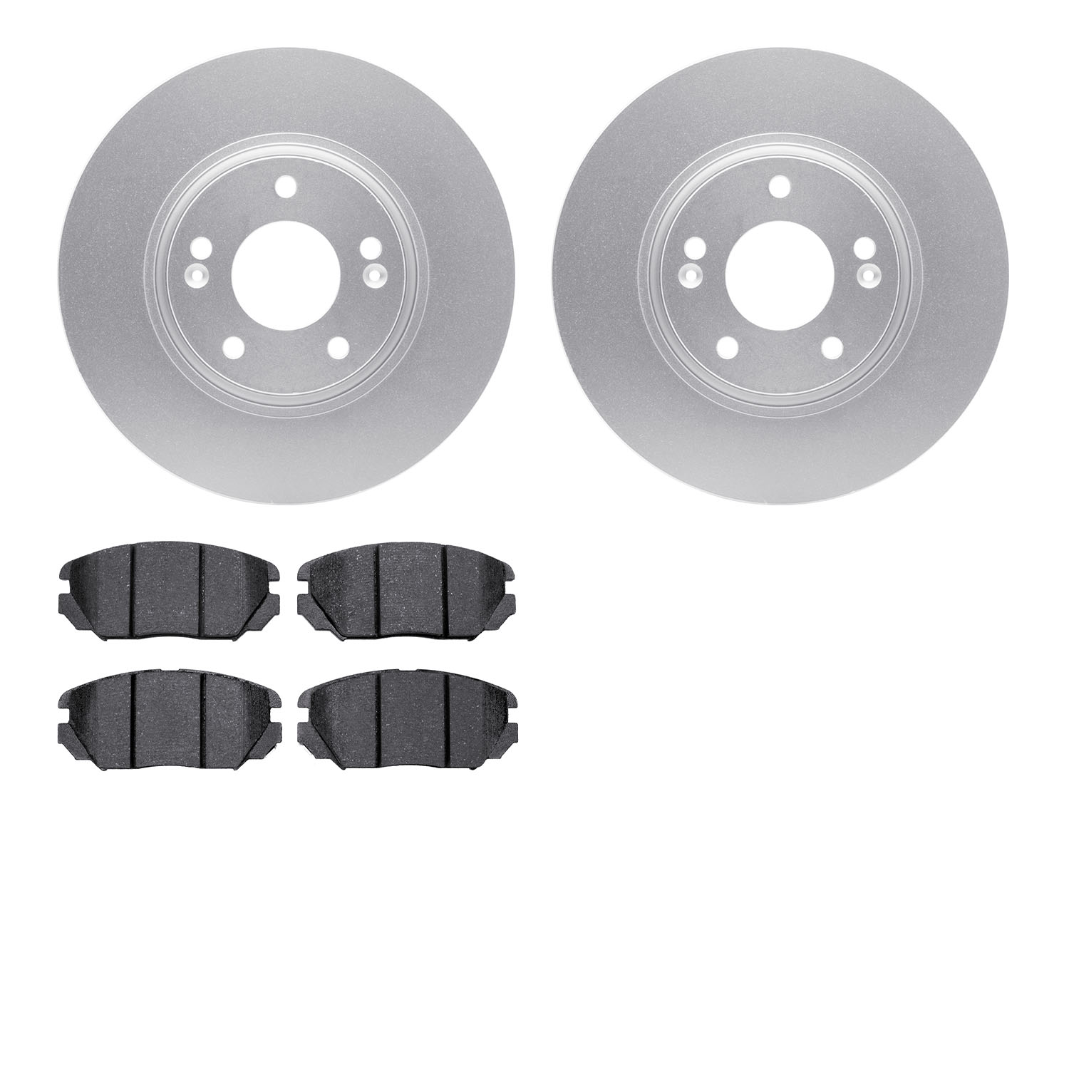 4502-03108 Geospec Brake Rotors w/5000 Advanced Brake Pads Kit, 2005-2010 Kia/Hyundai/Genesis, Position: Front