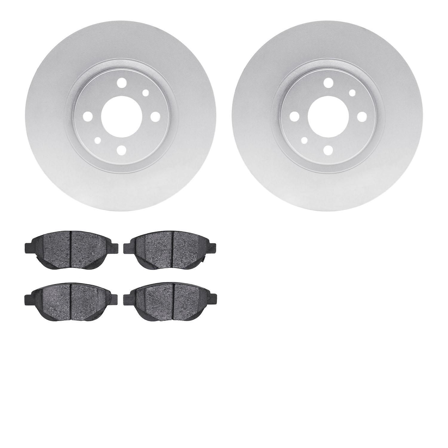 4502-07010 Geospec Brake Rotors w/5000 Advanced Brake Pads Kit, 2012-2019 Mopar, Position: Front