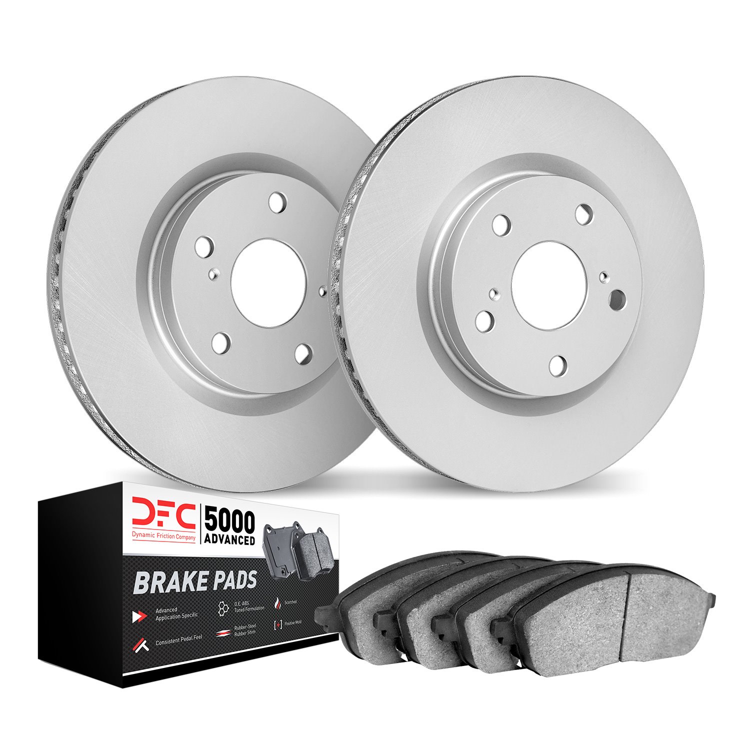 4502-11000 Geospec Brake Rotors w/5000 Advanced Brake Pads Kit, Fits Select Land Rover, Position: Front
