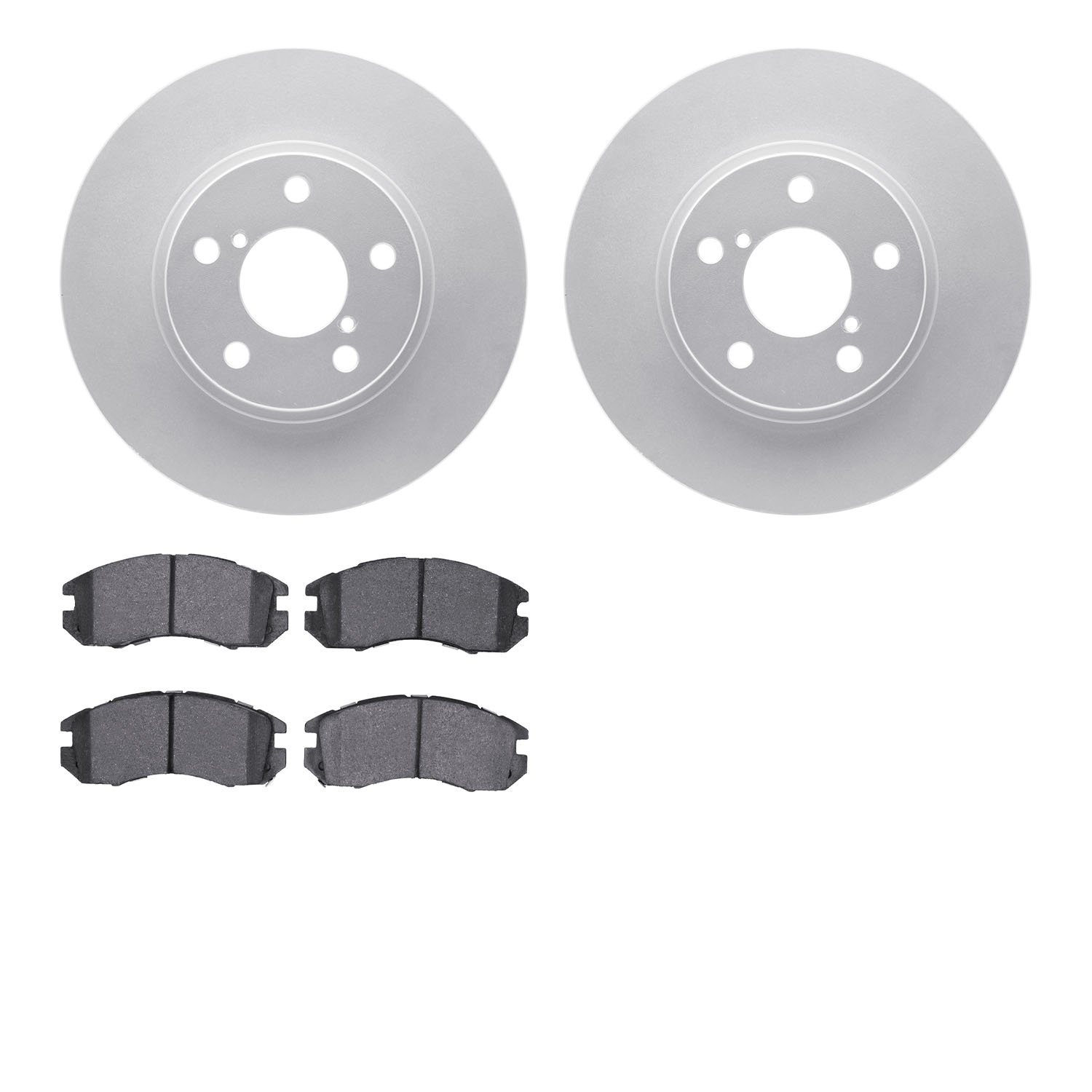 4502-13001 Geospec Brake Rotors w/5000 Advanced Brake Pads Kit, 1990-1996 Subaru, Position: Front